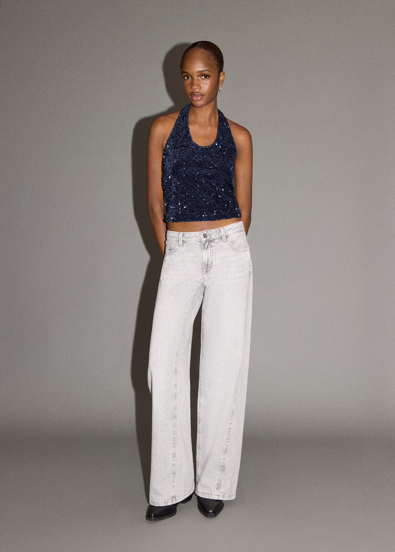 Top halter lentejuelas - Plano general
