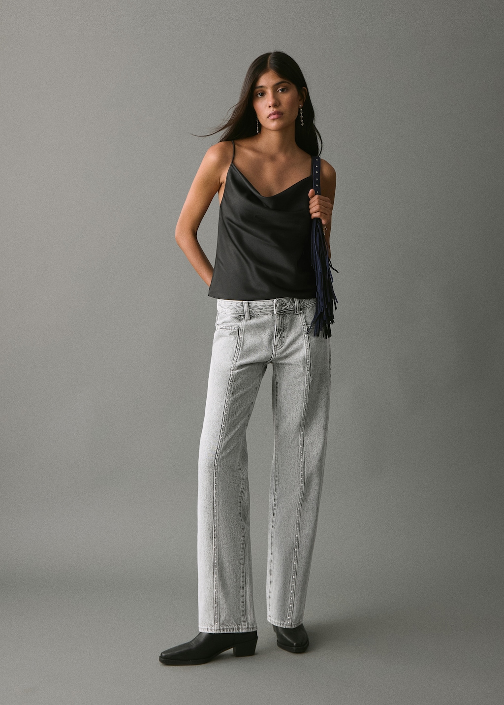 Straight-fit jeans with studs