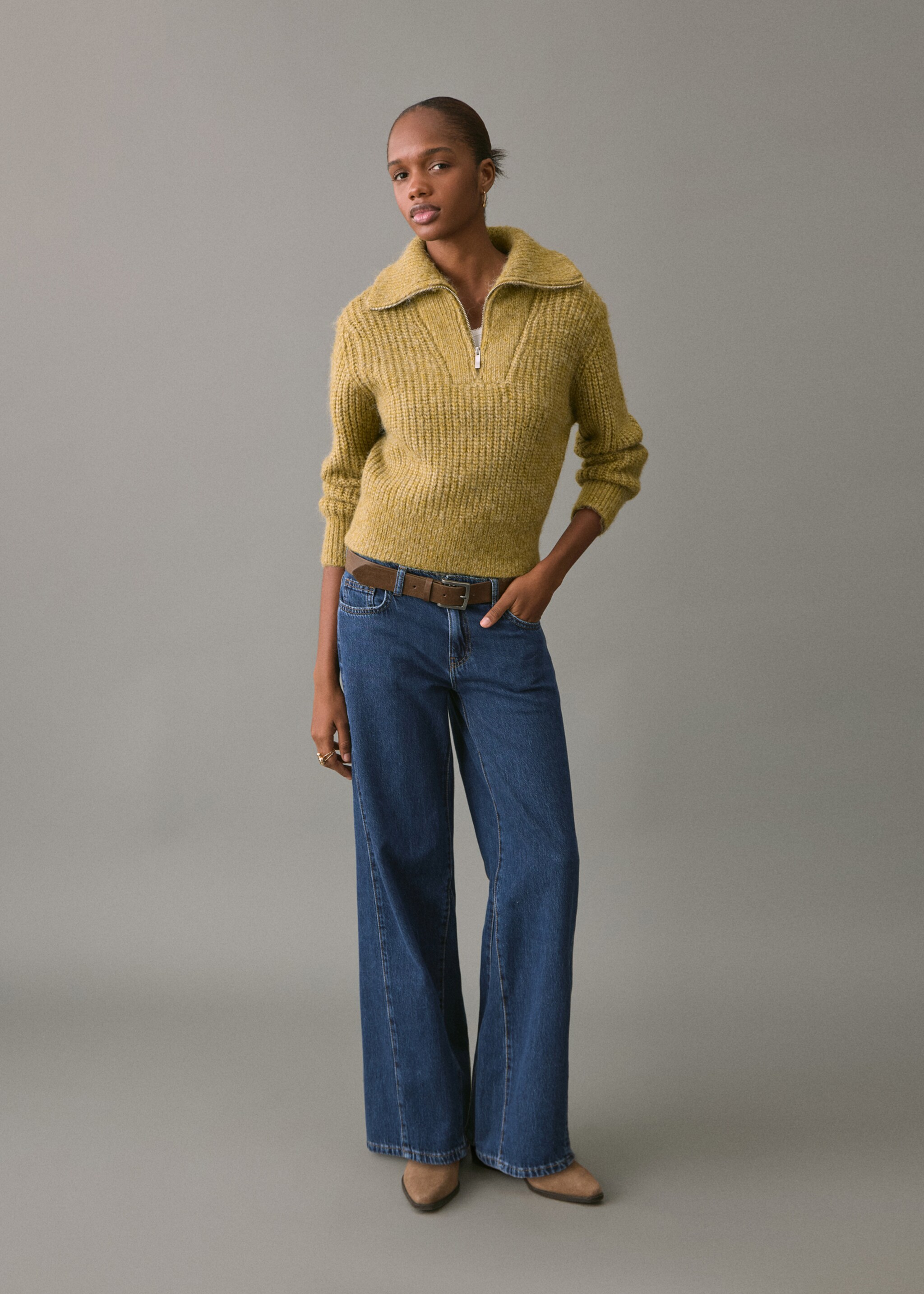 Straight-leg jeans with stitching detail - General plane, Dark Blue. Ref: 17078287-00.