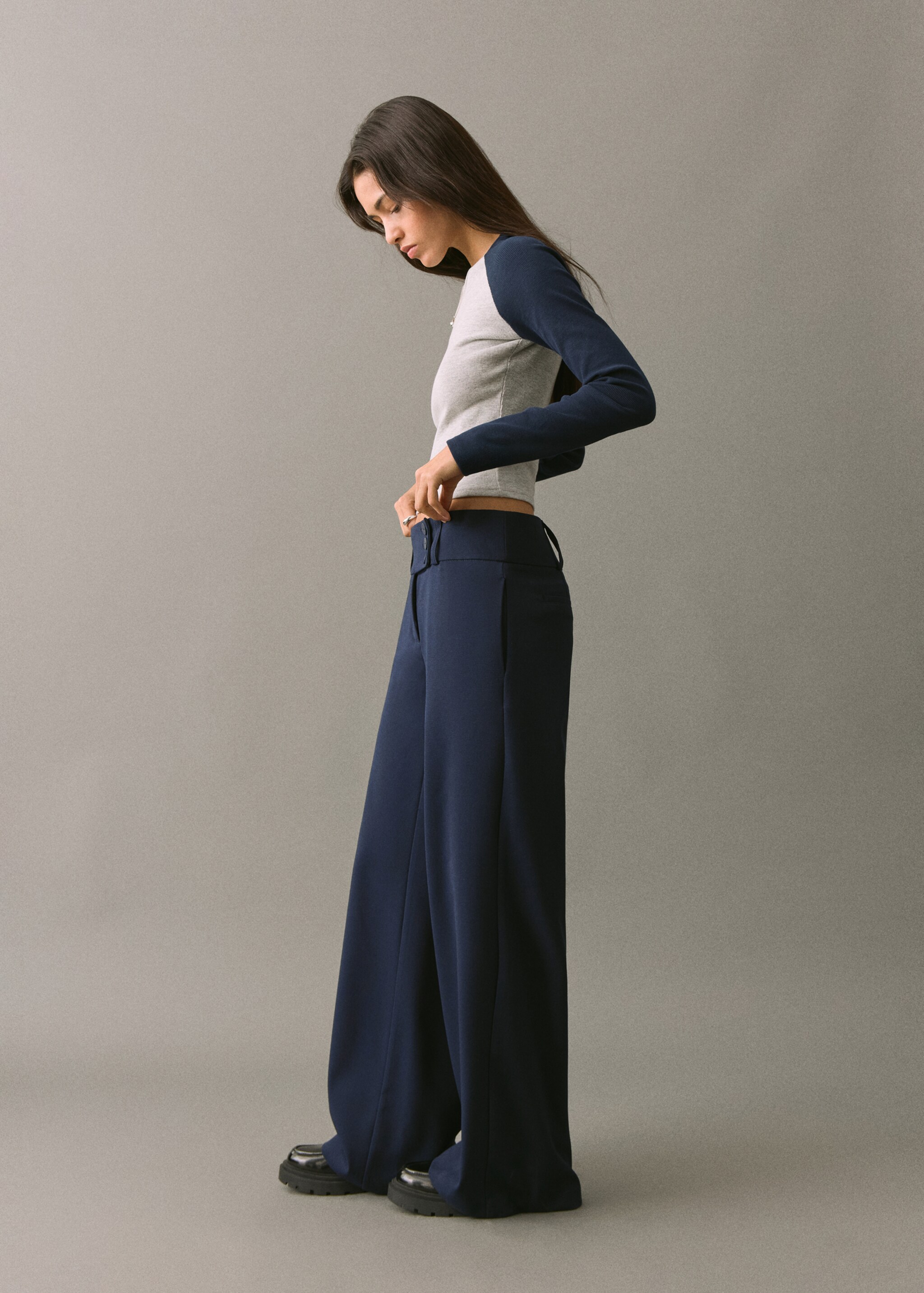 Straight trousers - General plane, Navy. Ref: 17078291-00.