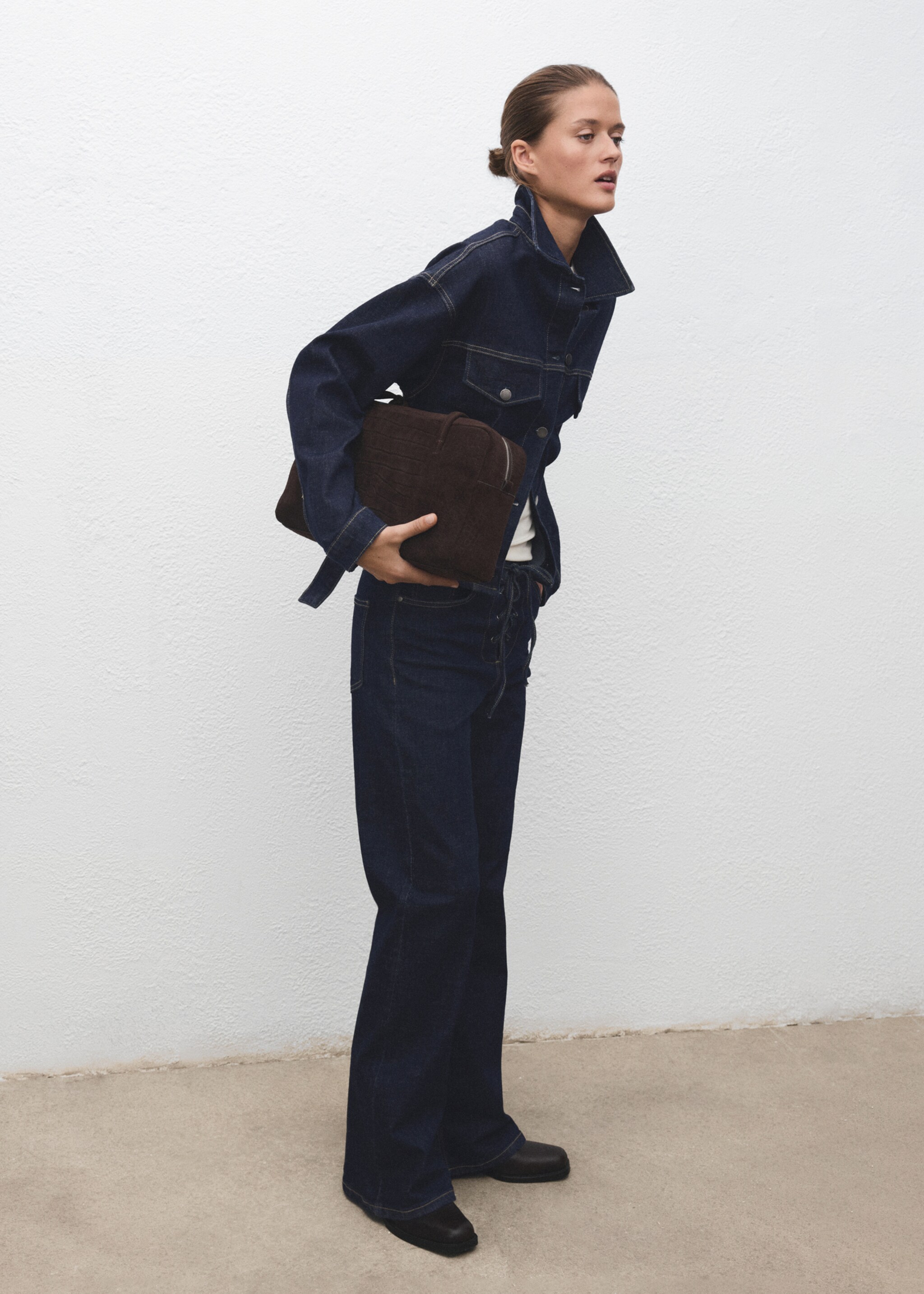 Flare jeans with drawstrings - General plane, Open Blue. Ref: 17079119-00.