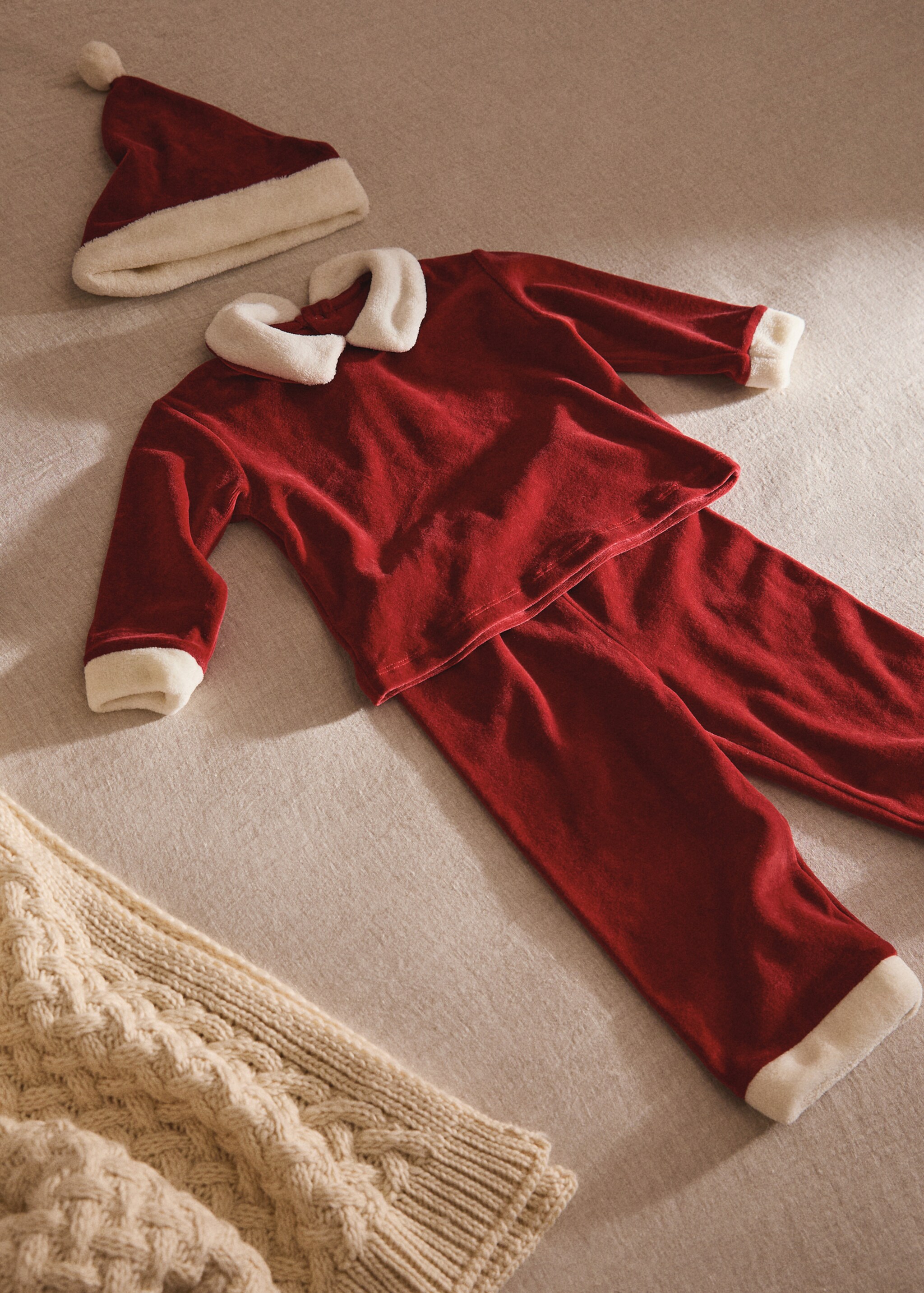 Children's Christmas cotton velour pyjamas - General plane, Red. Ref: 17079121-00.
