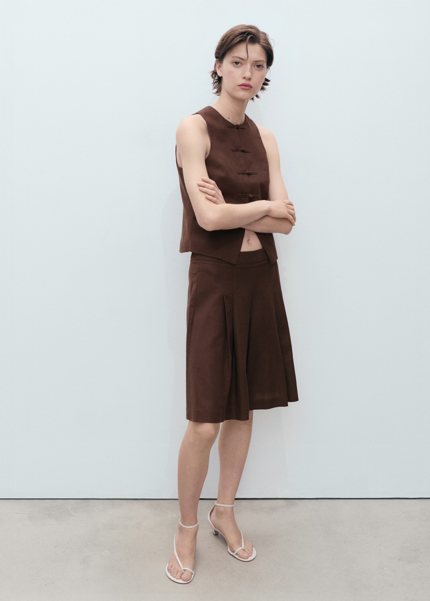 Linen-blend suit bermuda shorts - General plane