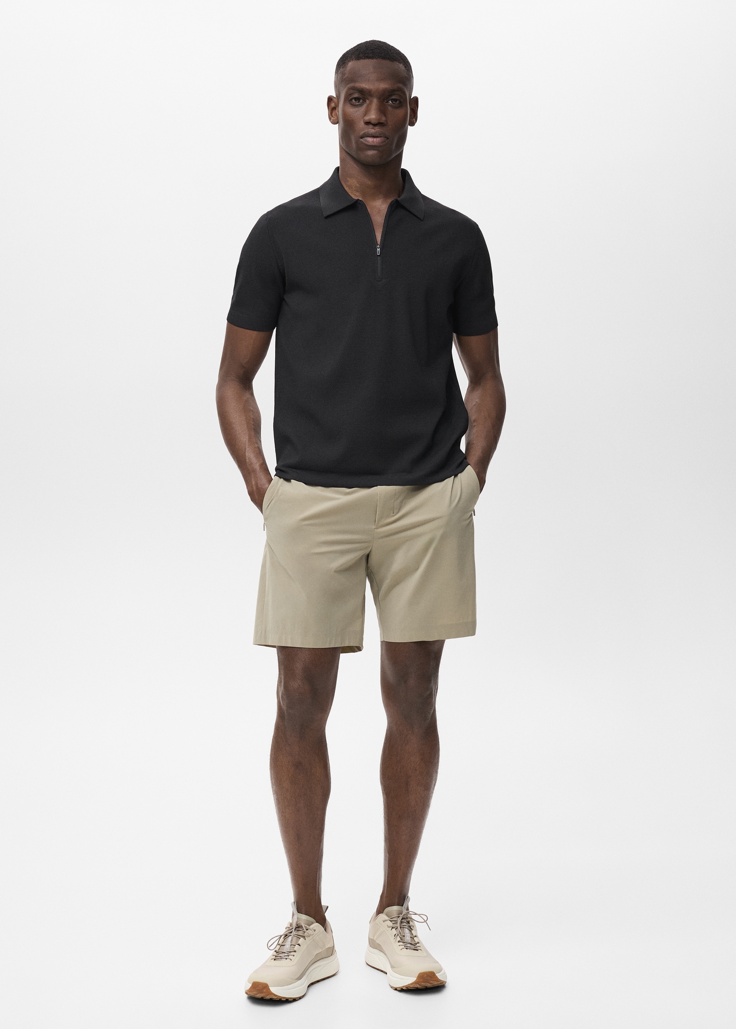 COOLMAX® Feinstrick-Poloshirt mit Reißverschluss - Allgemeine Ansicht