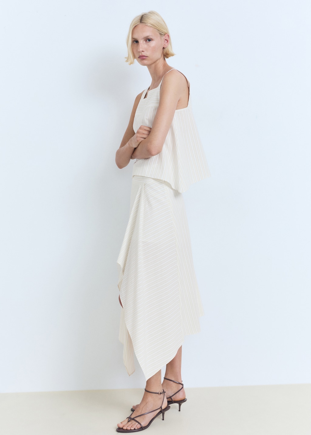 Striped asymmetric skirt - image 2