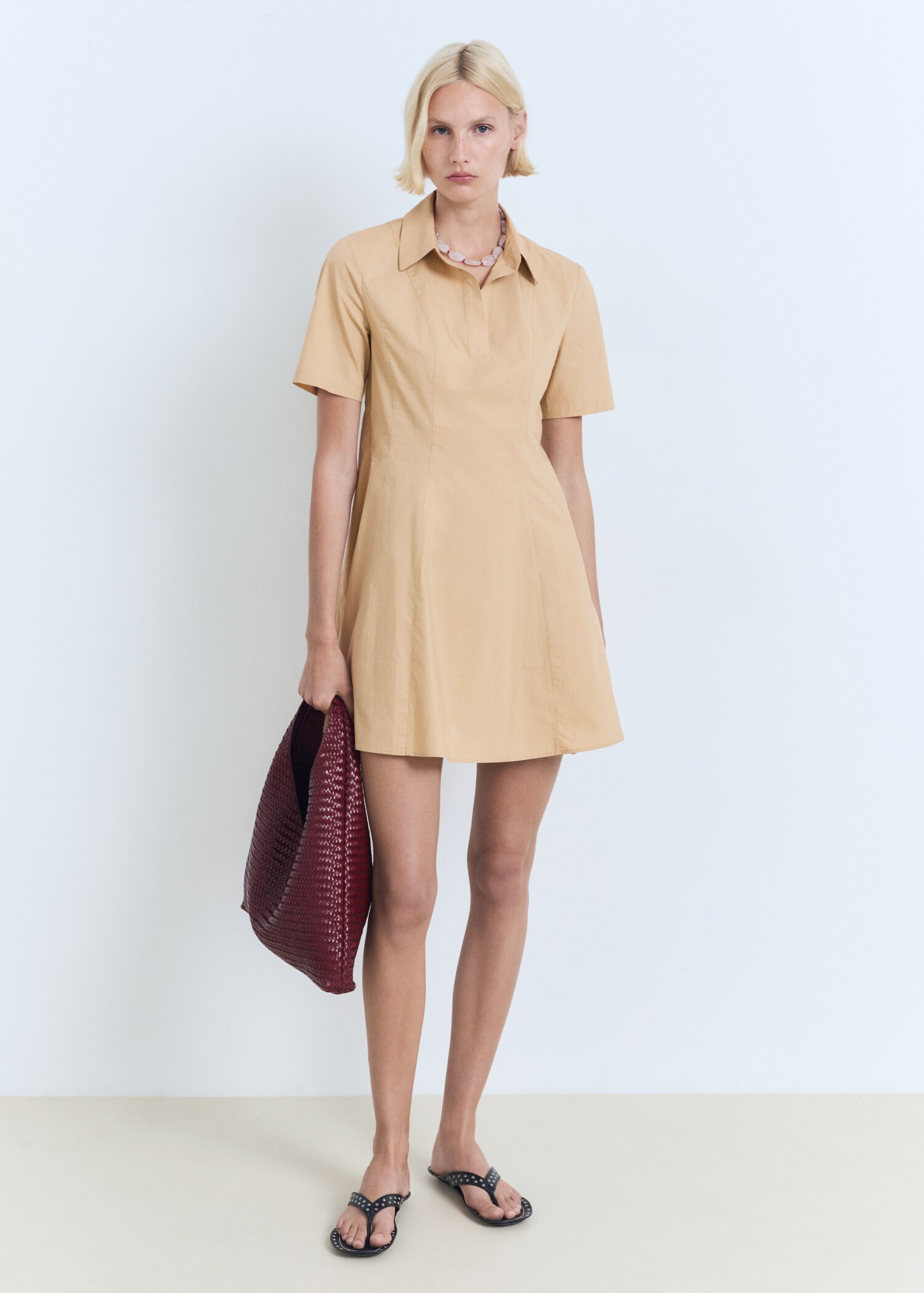 Vestido camisero corto - Plano general