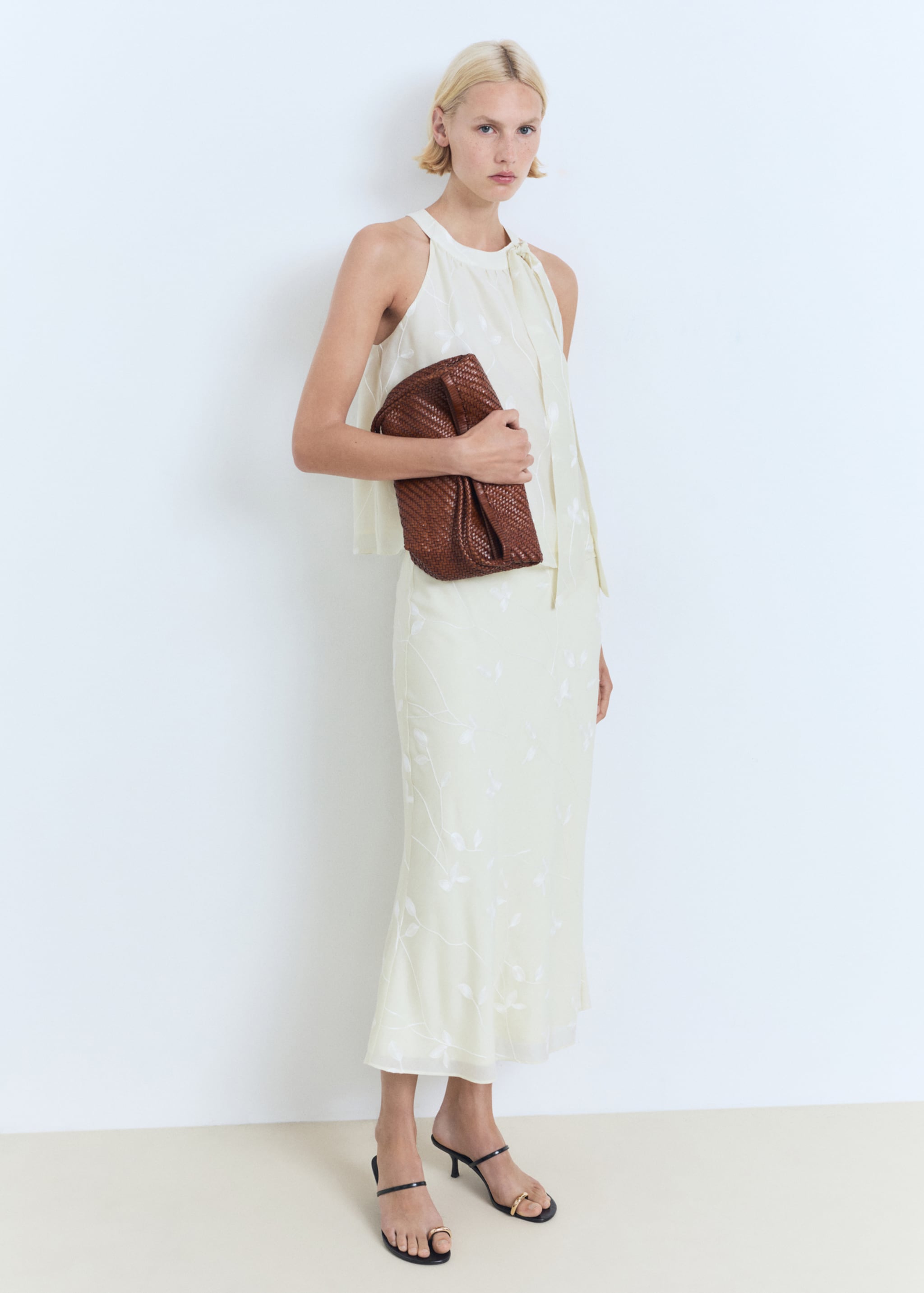 Flowers midi skirt - General plane
