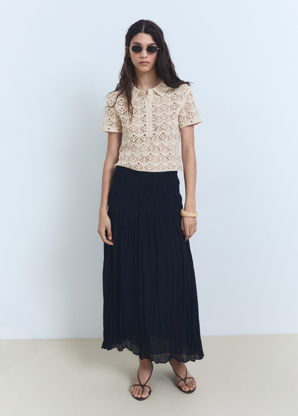 Short-sleeved crochet sweater - image 2