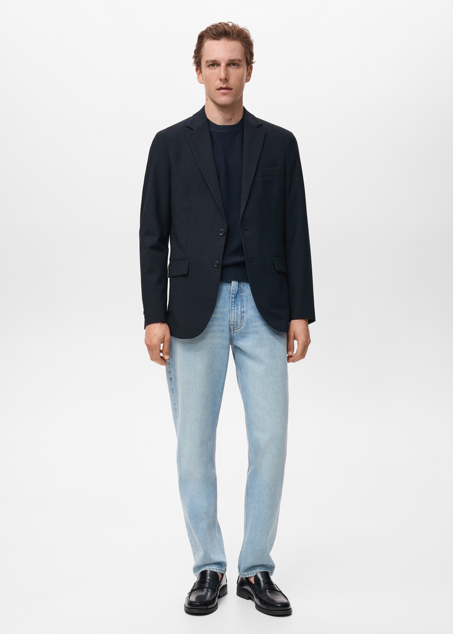 Verner slim-fit cotton blazer - General plane