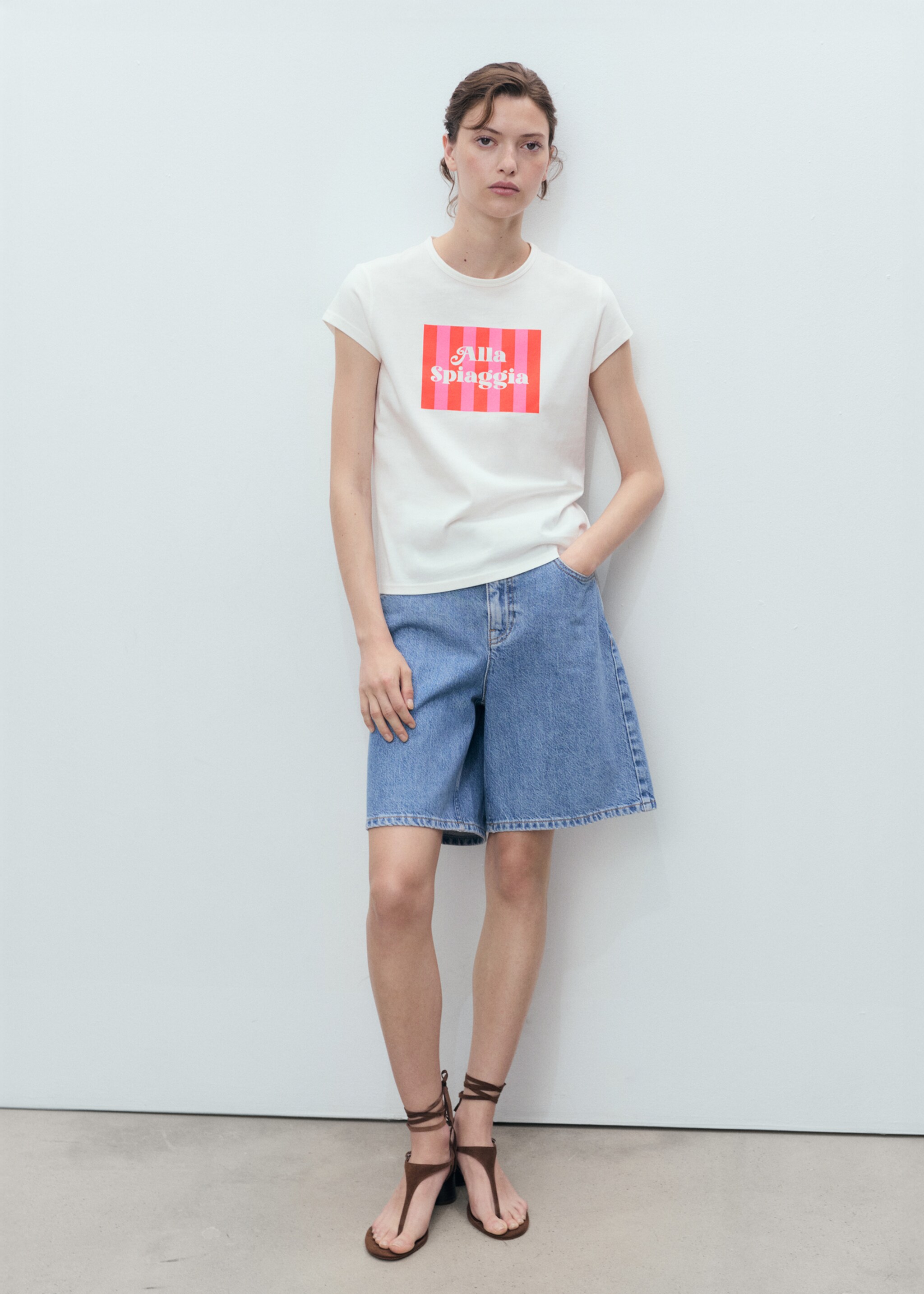 Printed cotton-blend t-shirt - General plane
