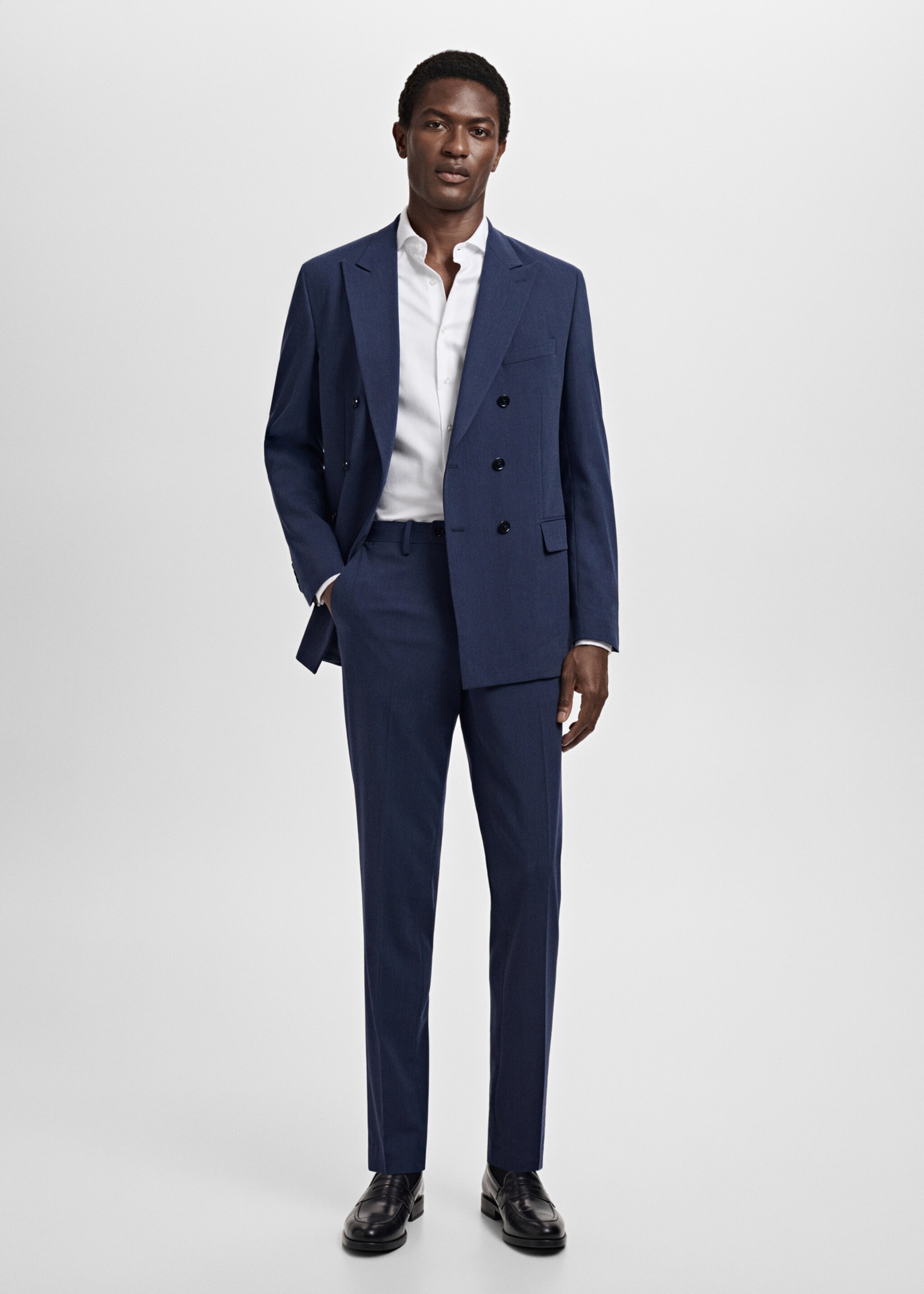 Camisa de fato slim fit de 100% algodão - Plano geral