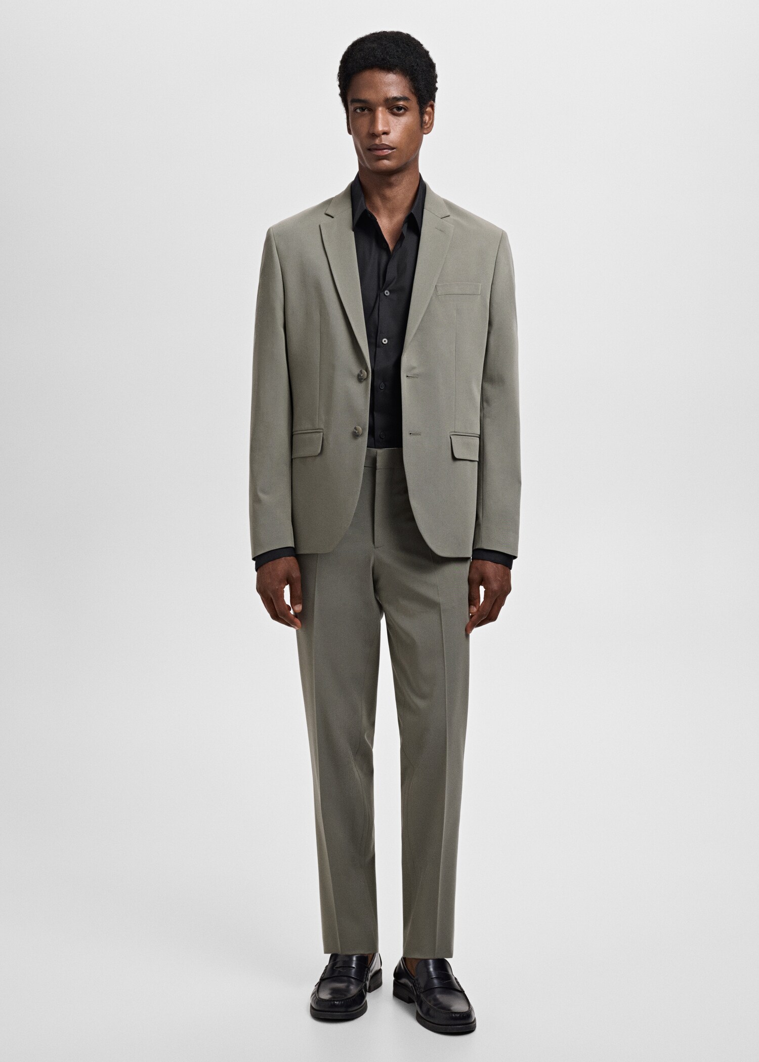Camisa traje slim fit algodón - Plano general