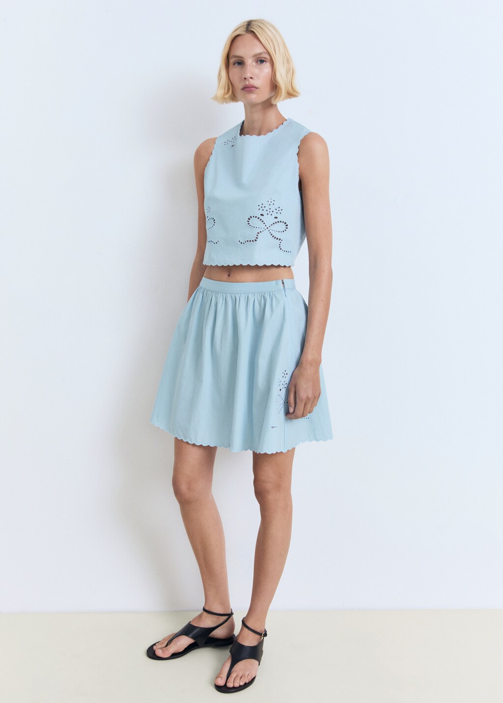 Embroidered crop top