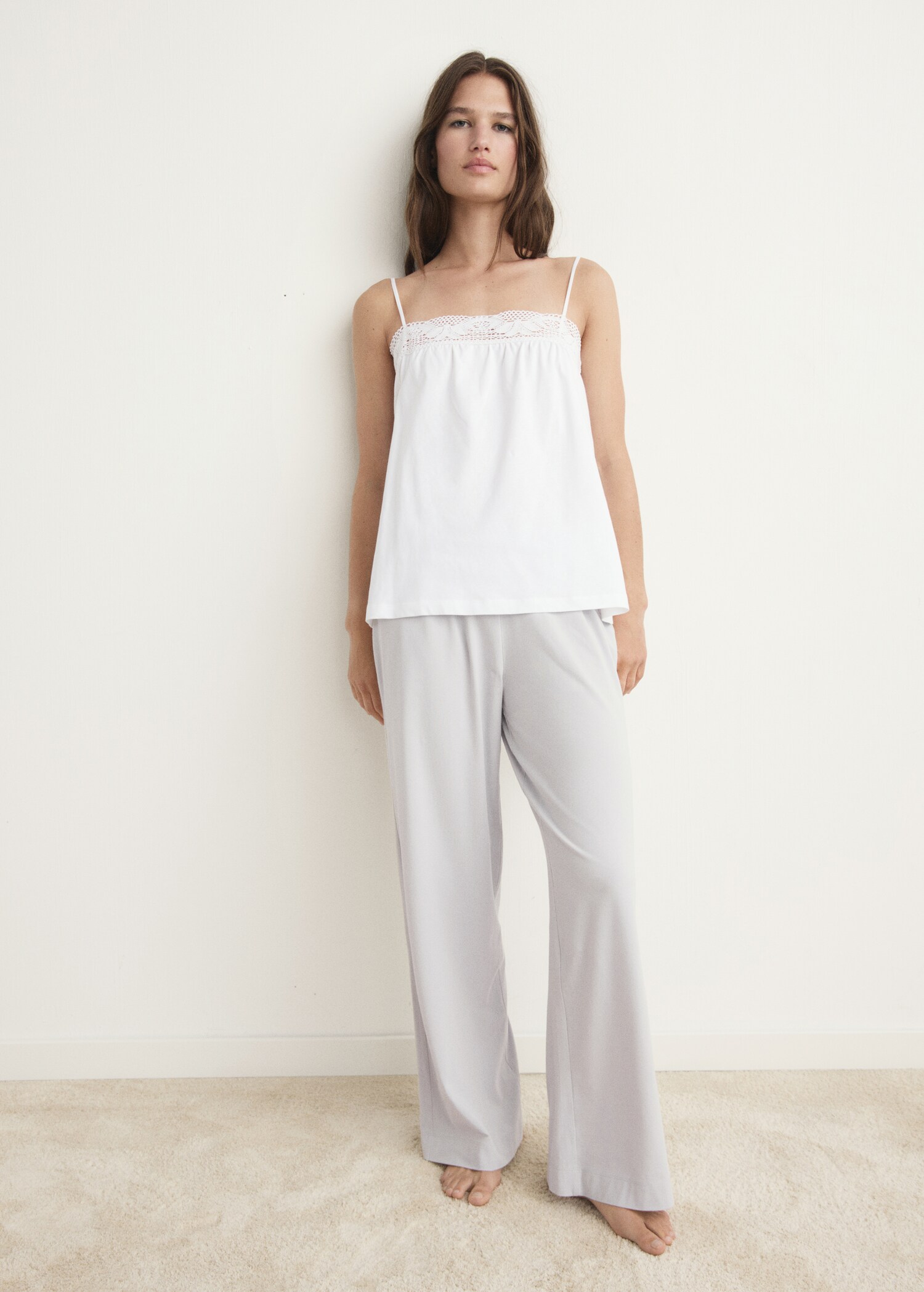 Fluid cotton pyjama bottoms - General plane