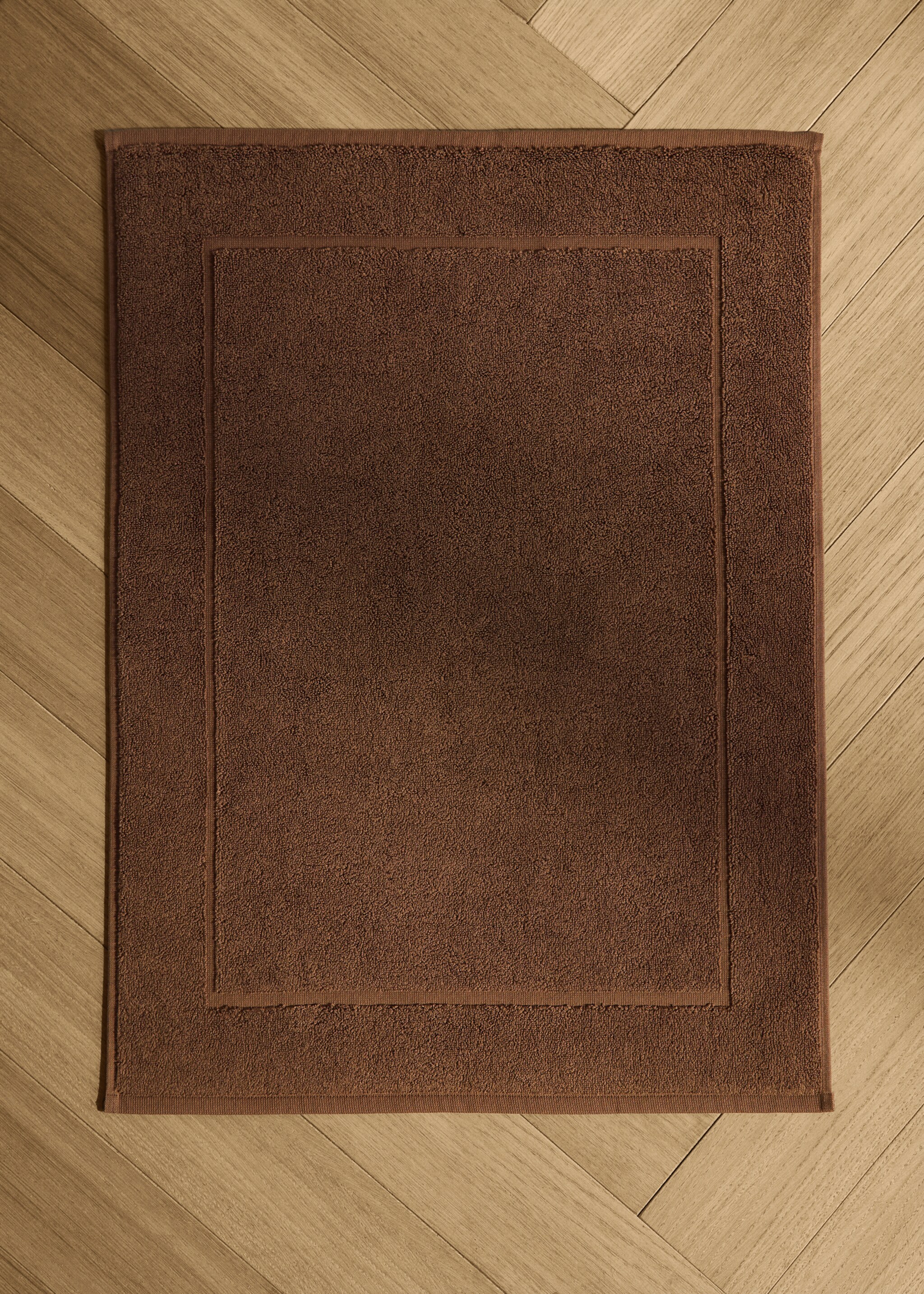 100% cotton bathroom mat - General plane, Tobacco Brown. Ref: 17081555-00.