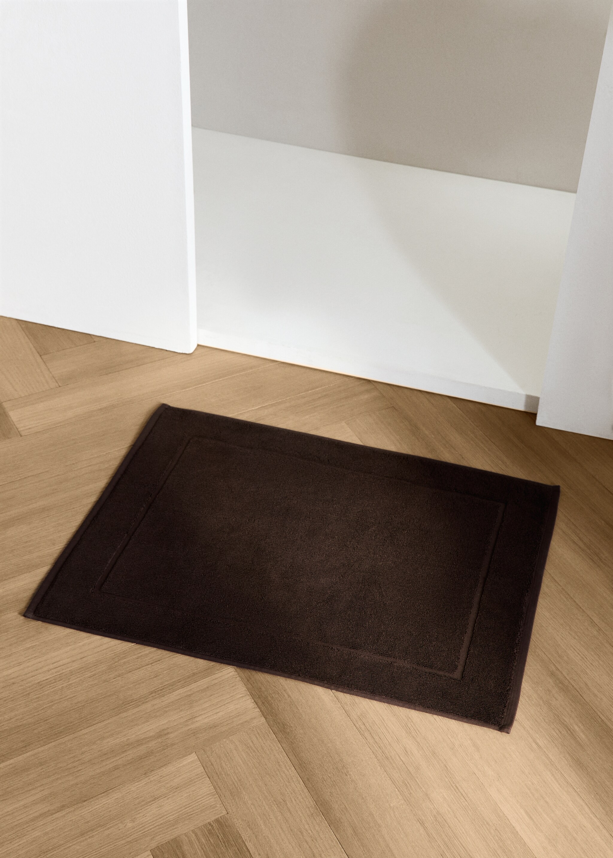 100% cotton bathroom mat - General plane, Chocolate. Ref: 17081555-00.