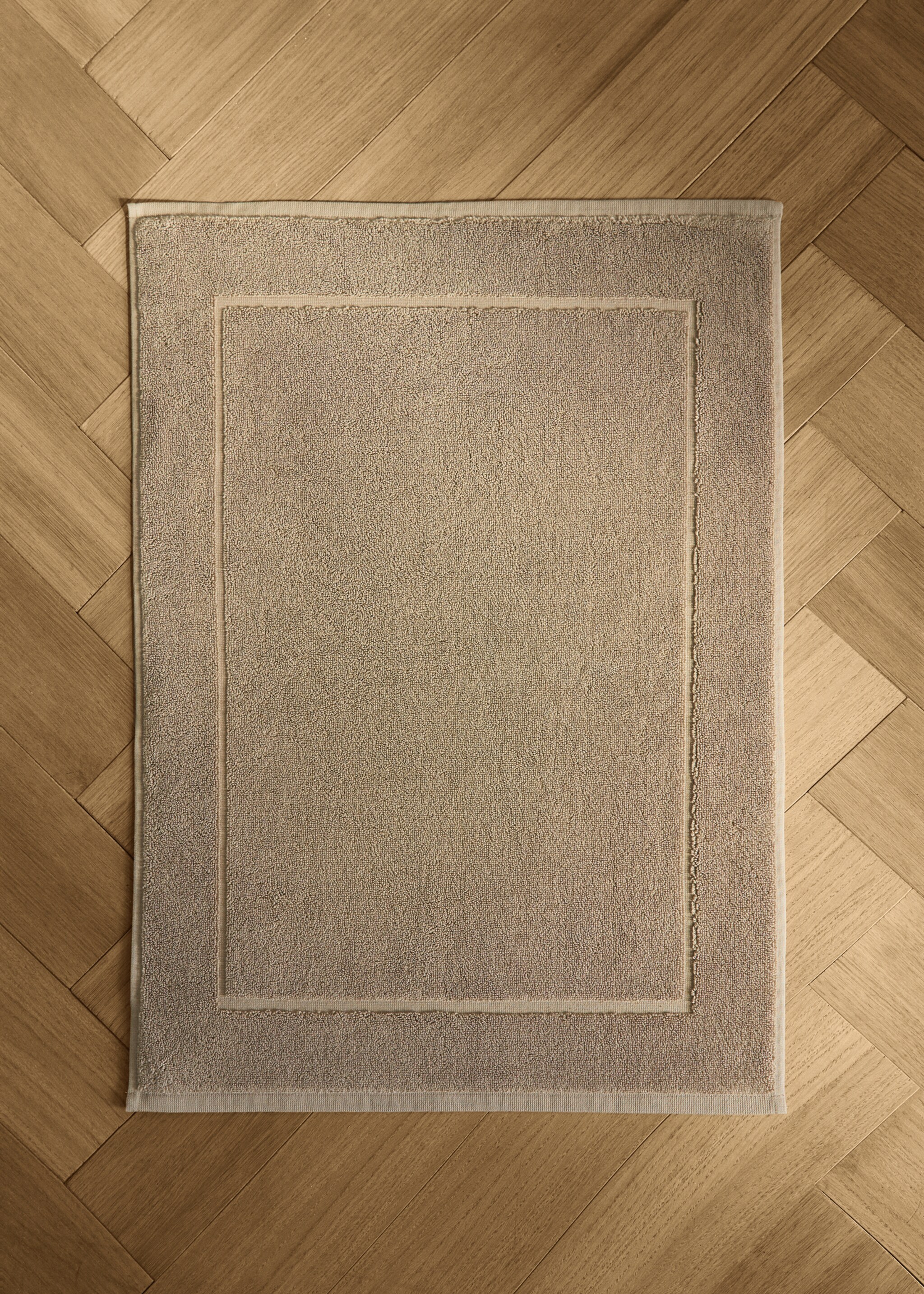 100% cotton bathroom mat - General plane, Medium Brown. Ref: 17081555-00.