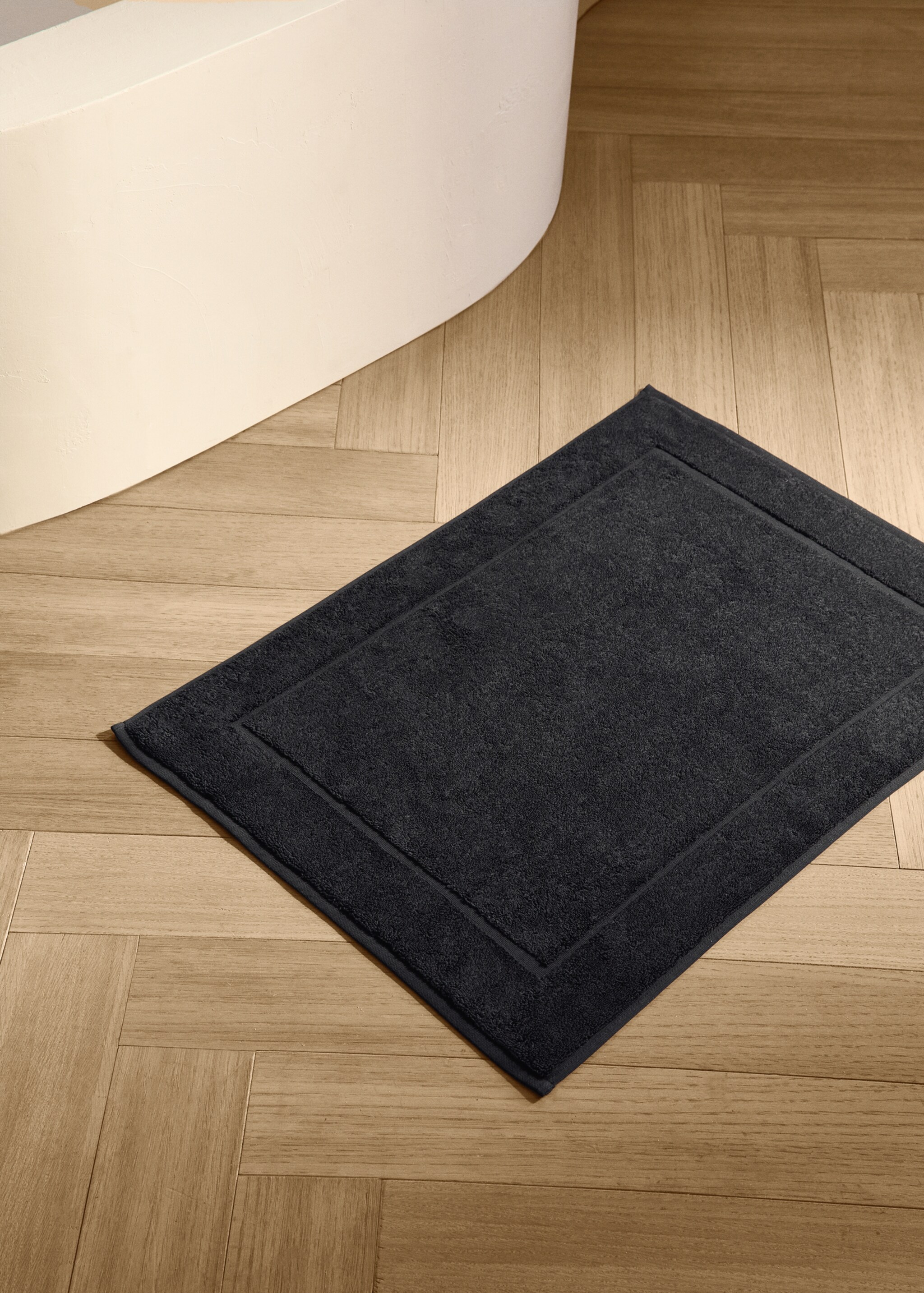 100% cotton bathroom mat - General plane, Black. Ref: 17081555-00.