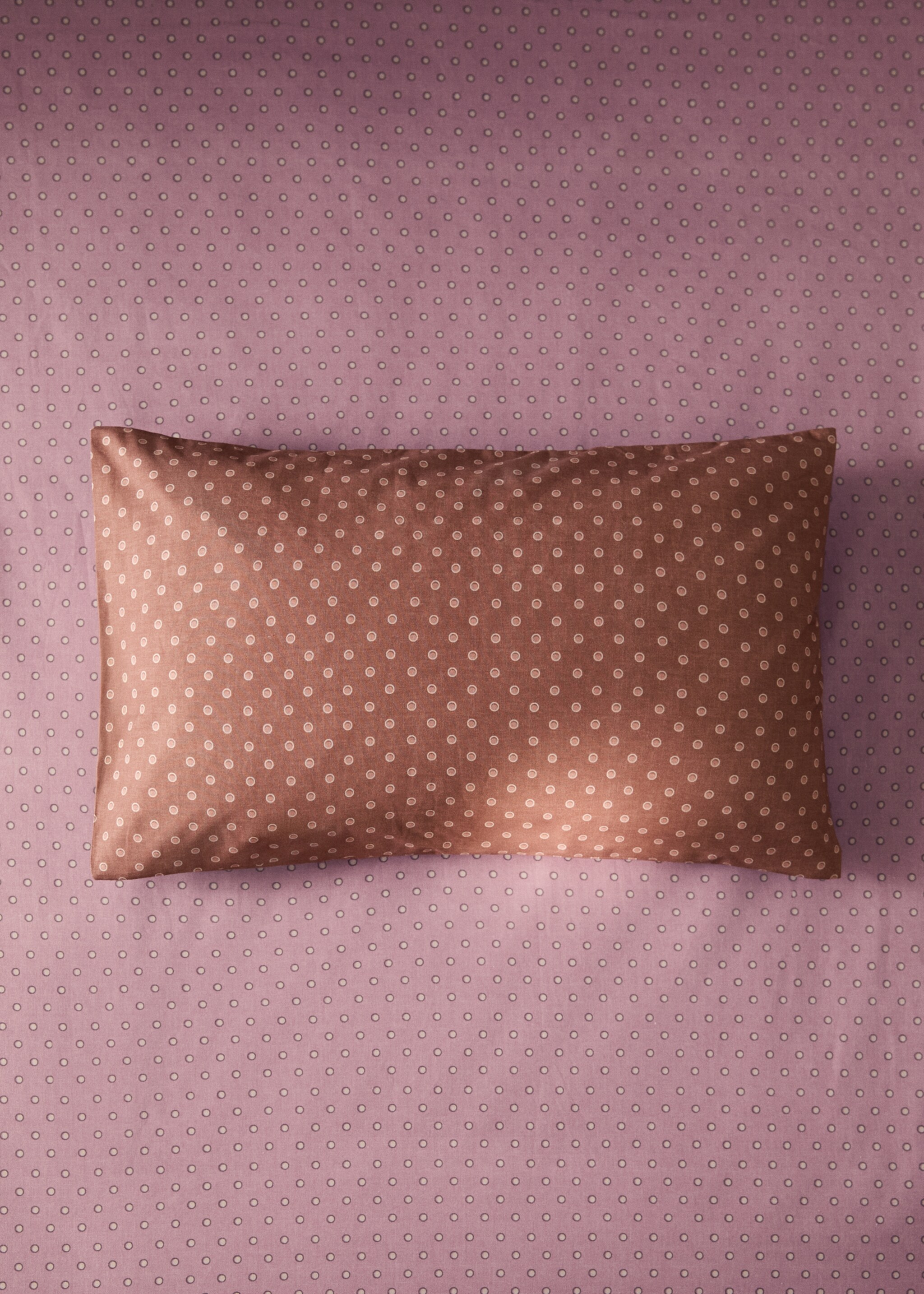 Reversible cotton polka dot pillowcase 30x50 cm - General plane
