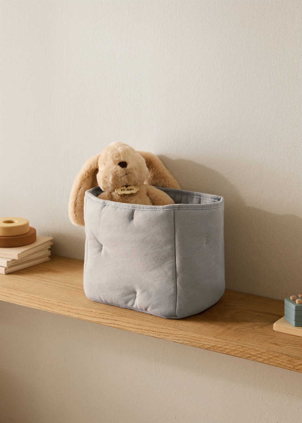 Small quilted cotton basket