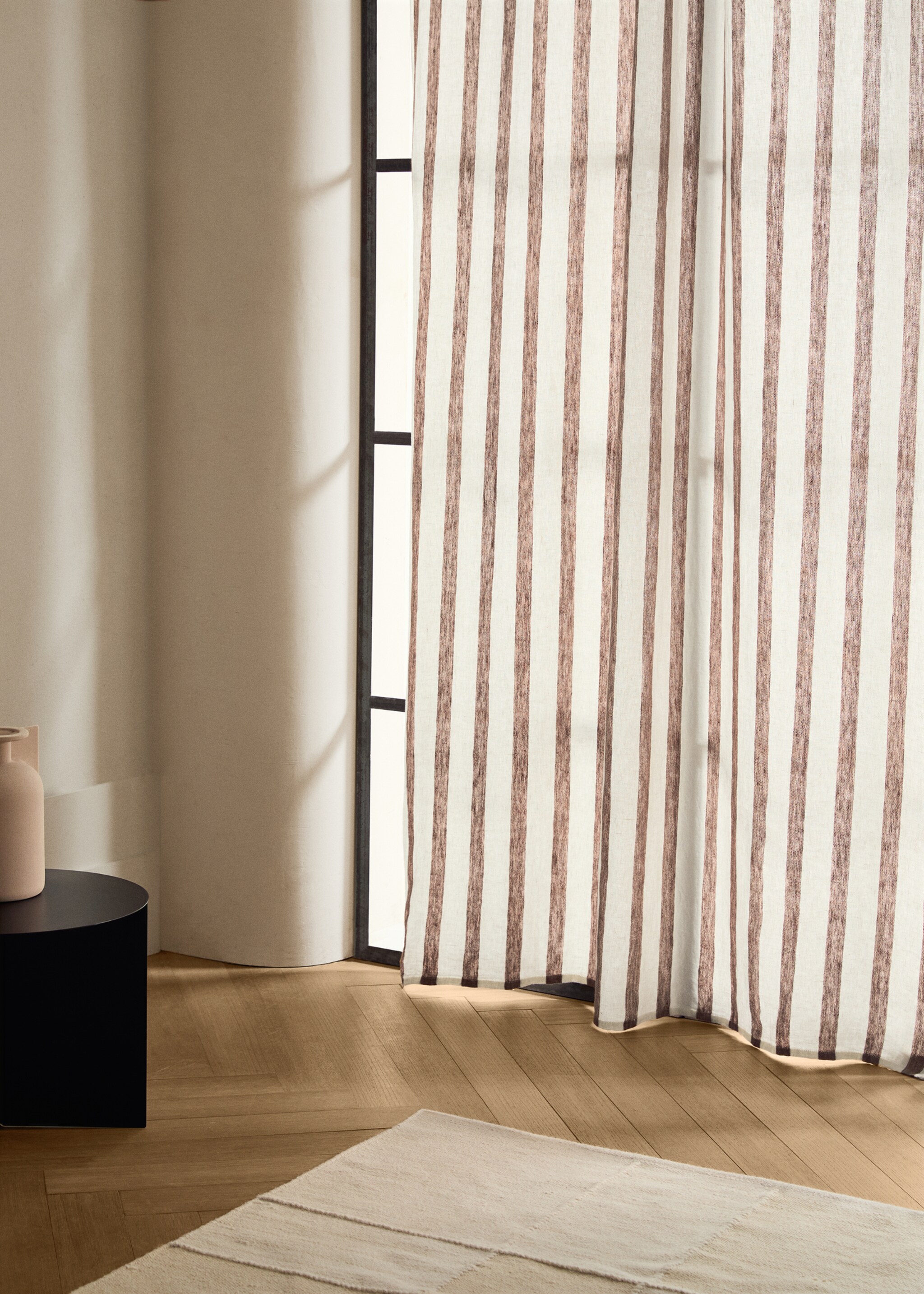 Children's curtain with woven stripe - General plane, Sand. Ref: 17081586-00.