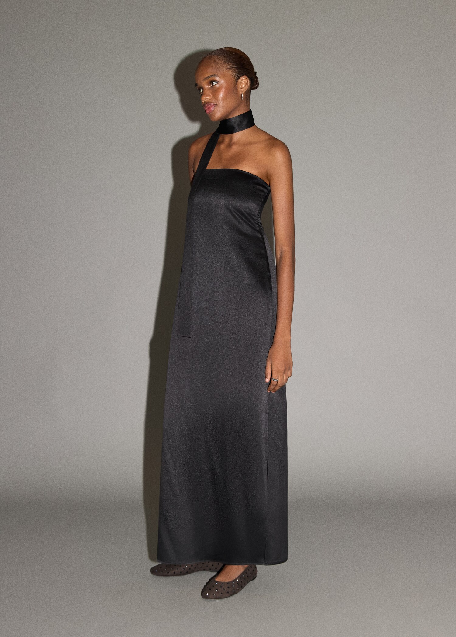 Robe midi avec cravate - Plan général