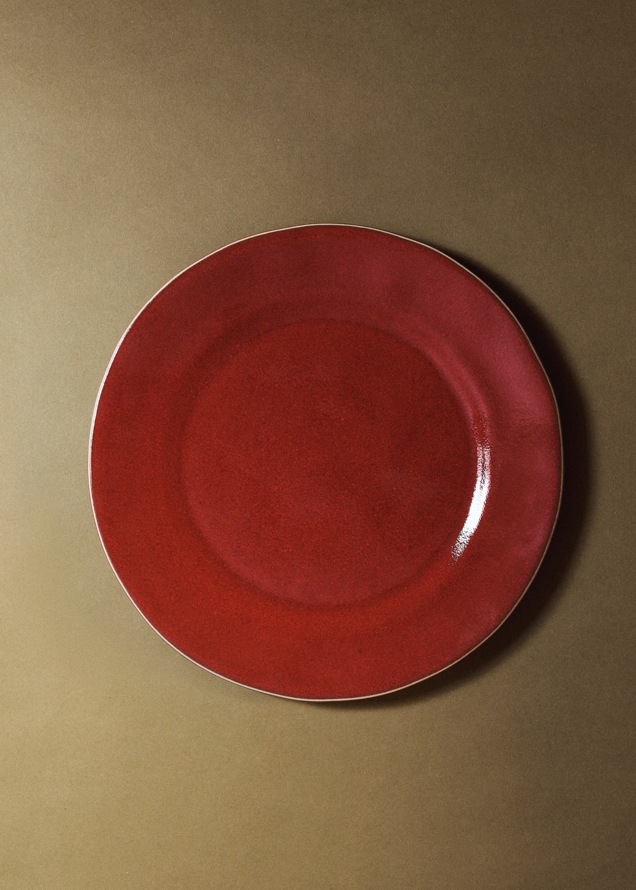 Organic-style dinner plate - General plane, Red. Ref: 17082033-00.