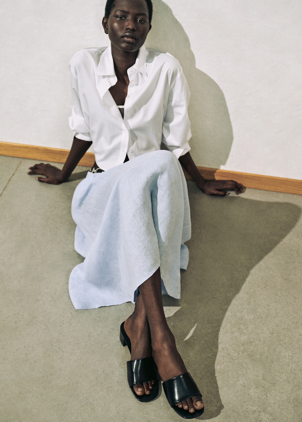 Block-heel sandals with strap