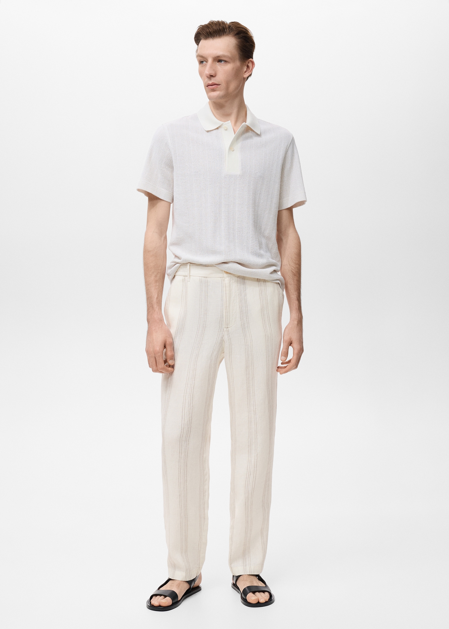 Pantalón 100% lino cintura elástica - Plano general
