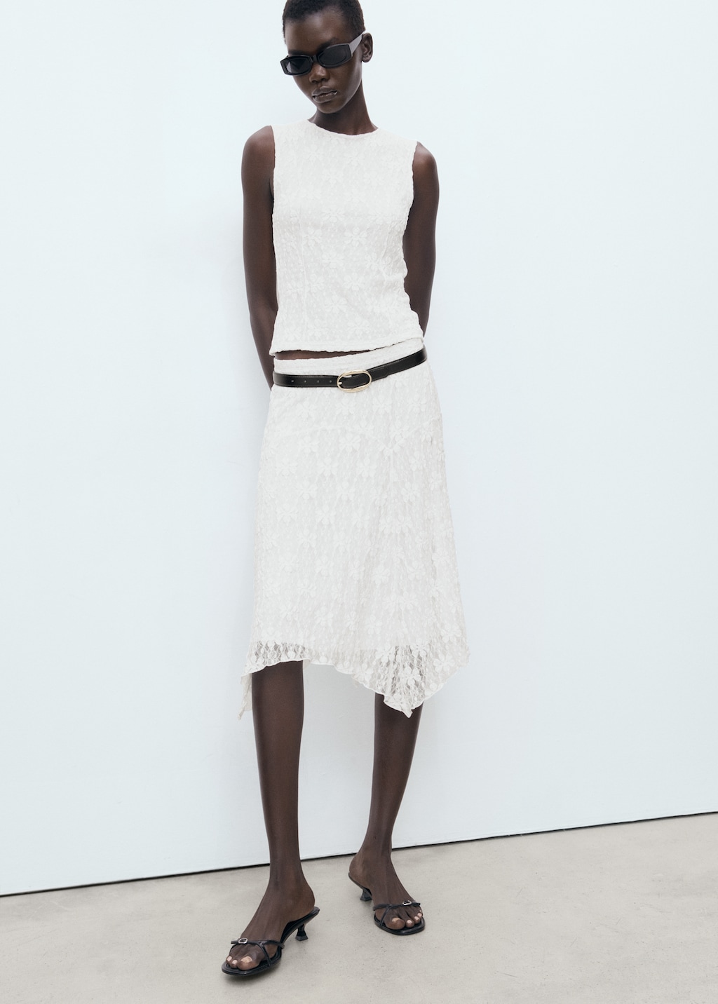 Mango Lace midi skirt