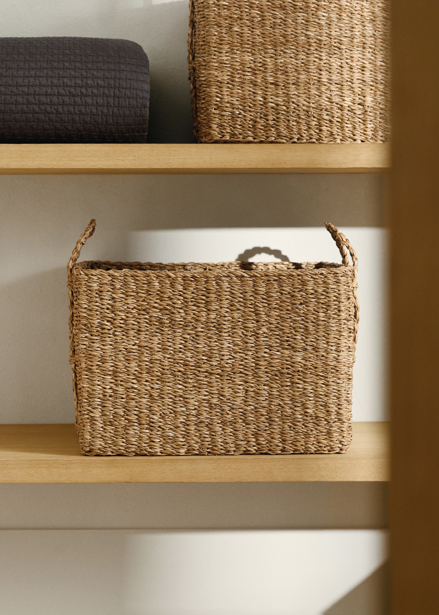 Cesta seagrass trenzado asas grande - Plano general
