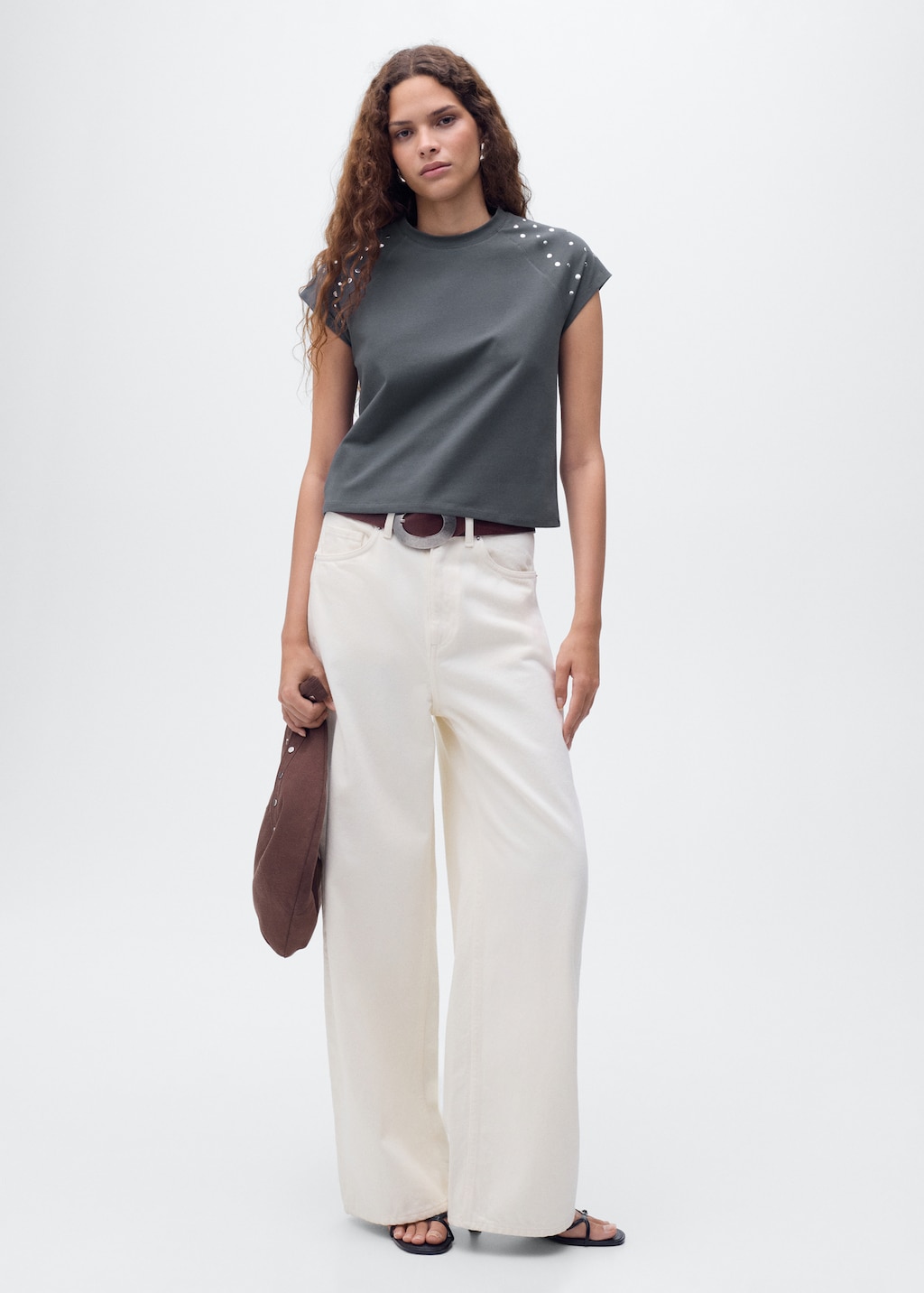 Cotton t-shirt with studs