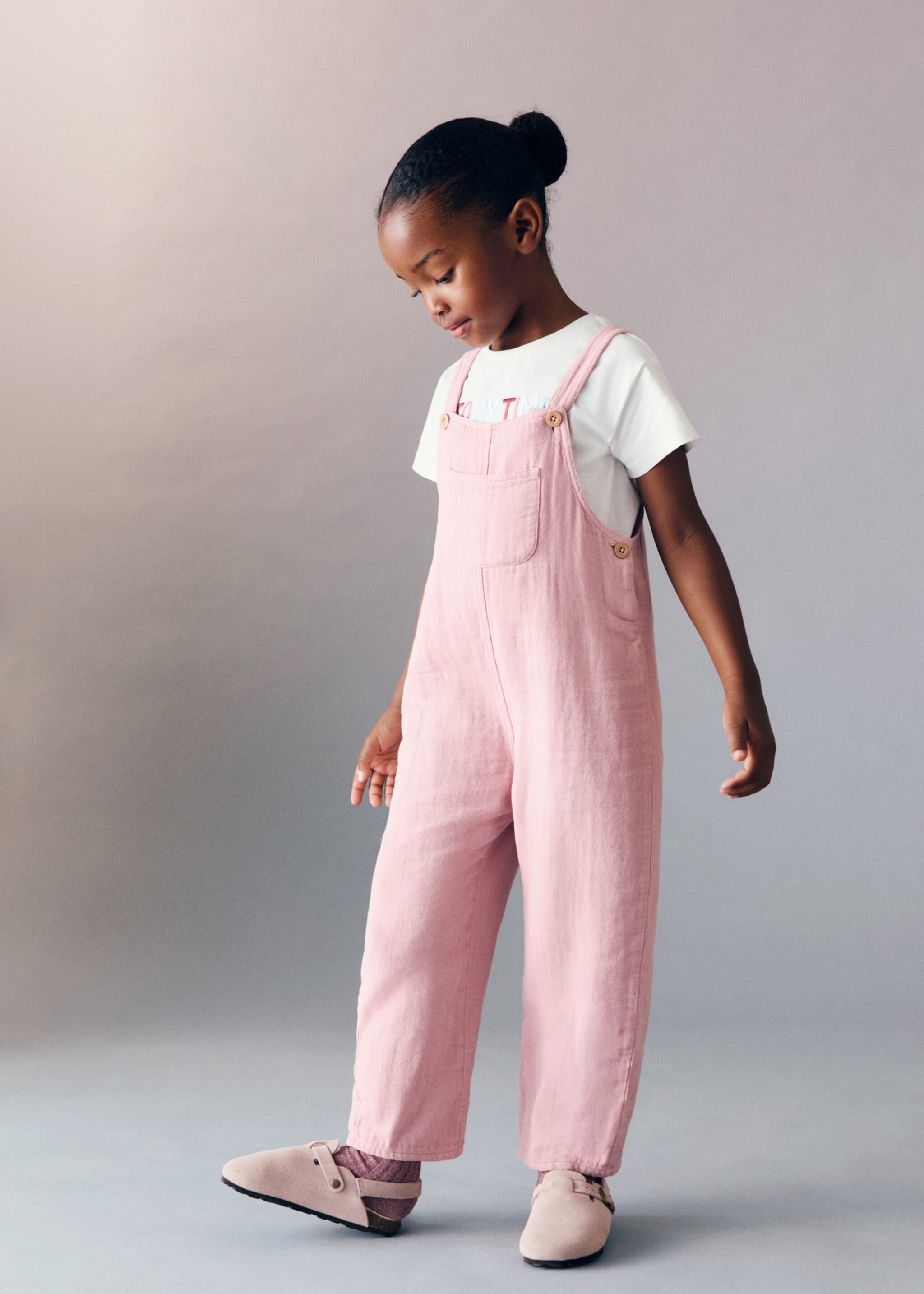 Long cotton dungarees - General plane