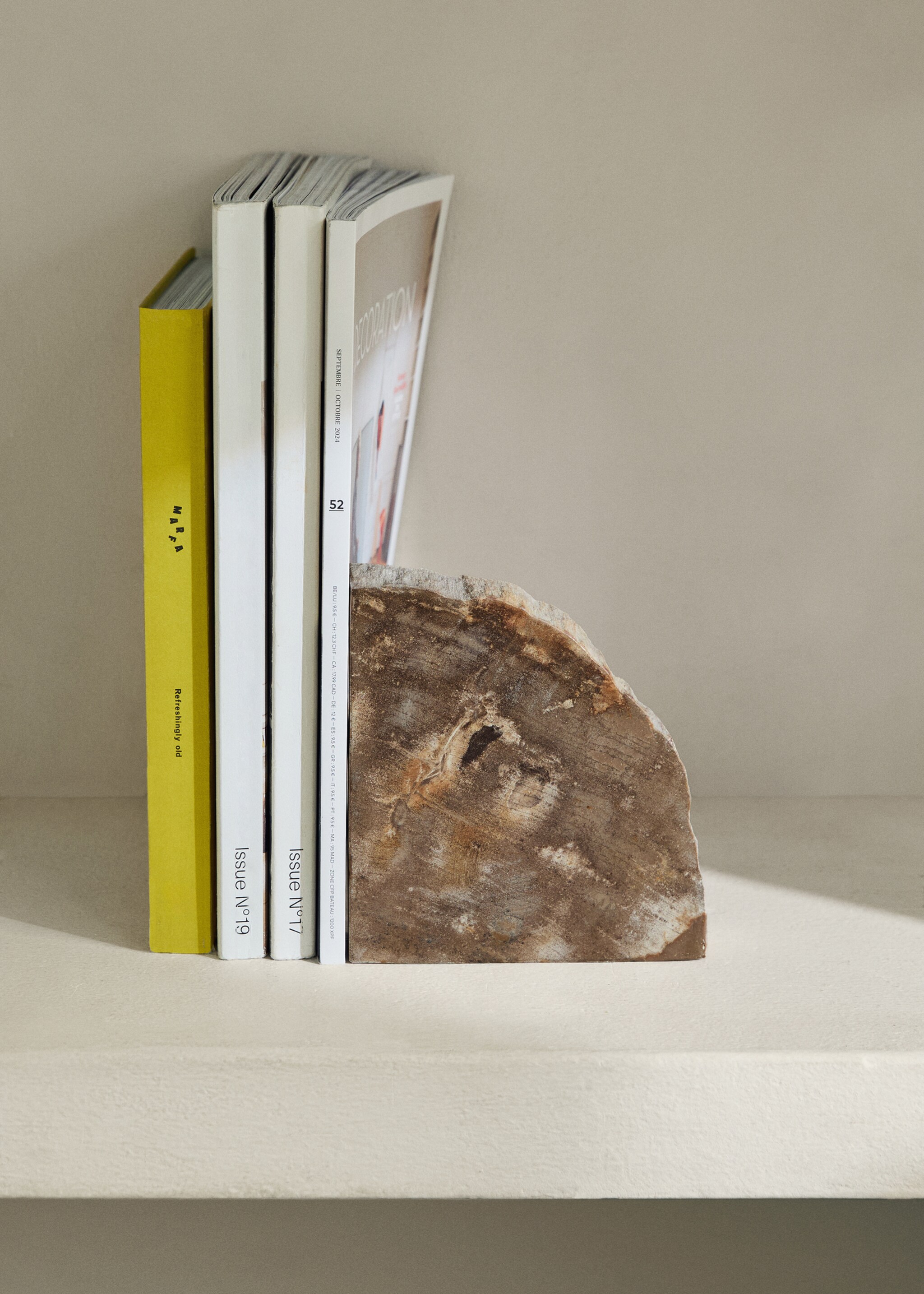 Petrified wood bookends - General plane, Black. Ref: 17083323-00.