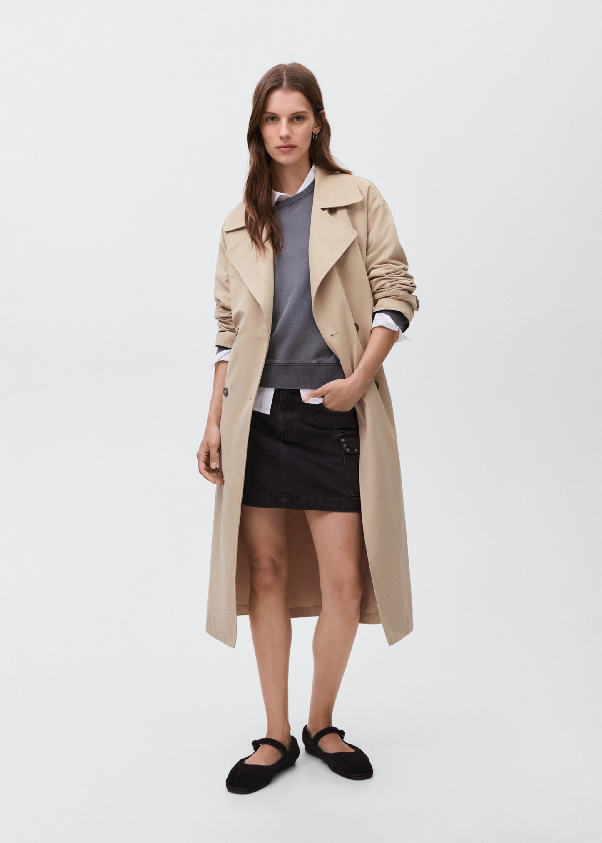 Classic trench coat with belt - General plane