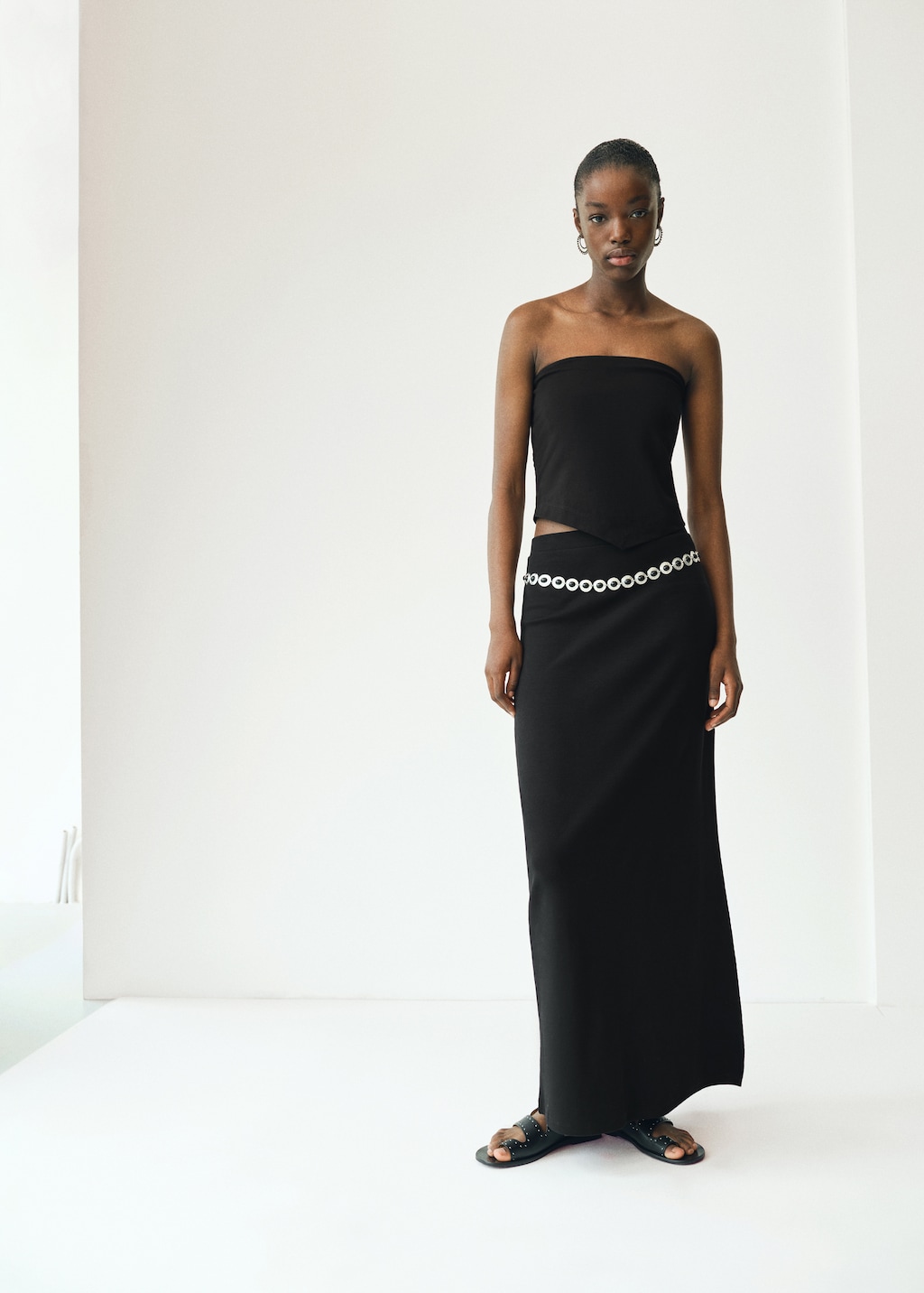【BAON】Yanpi Banding Cotton Slit Long Skirt Slit long skirt - Teen | MANGO United Kingdom