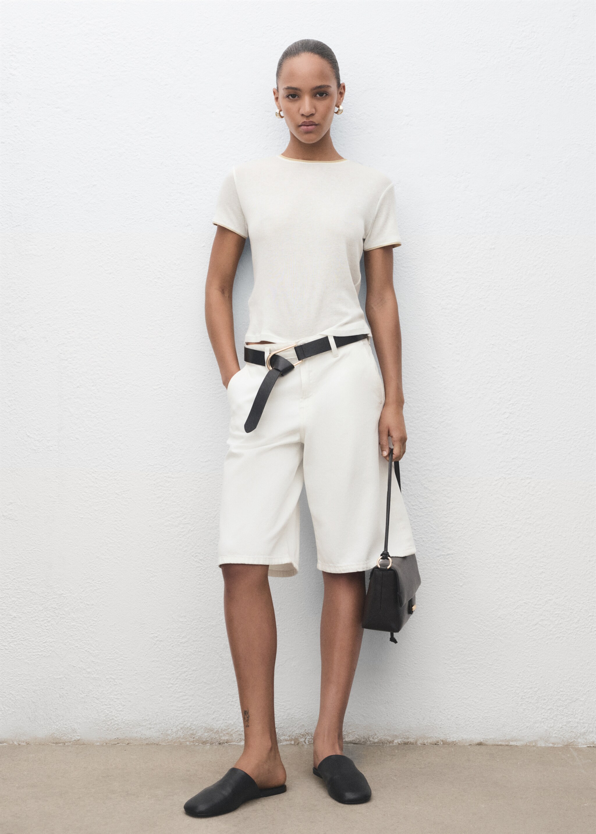 Combined cotton t-shirt - General plane, Ecru. Ref: 17084093-00.