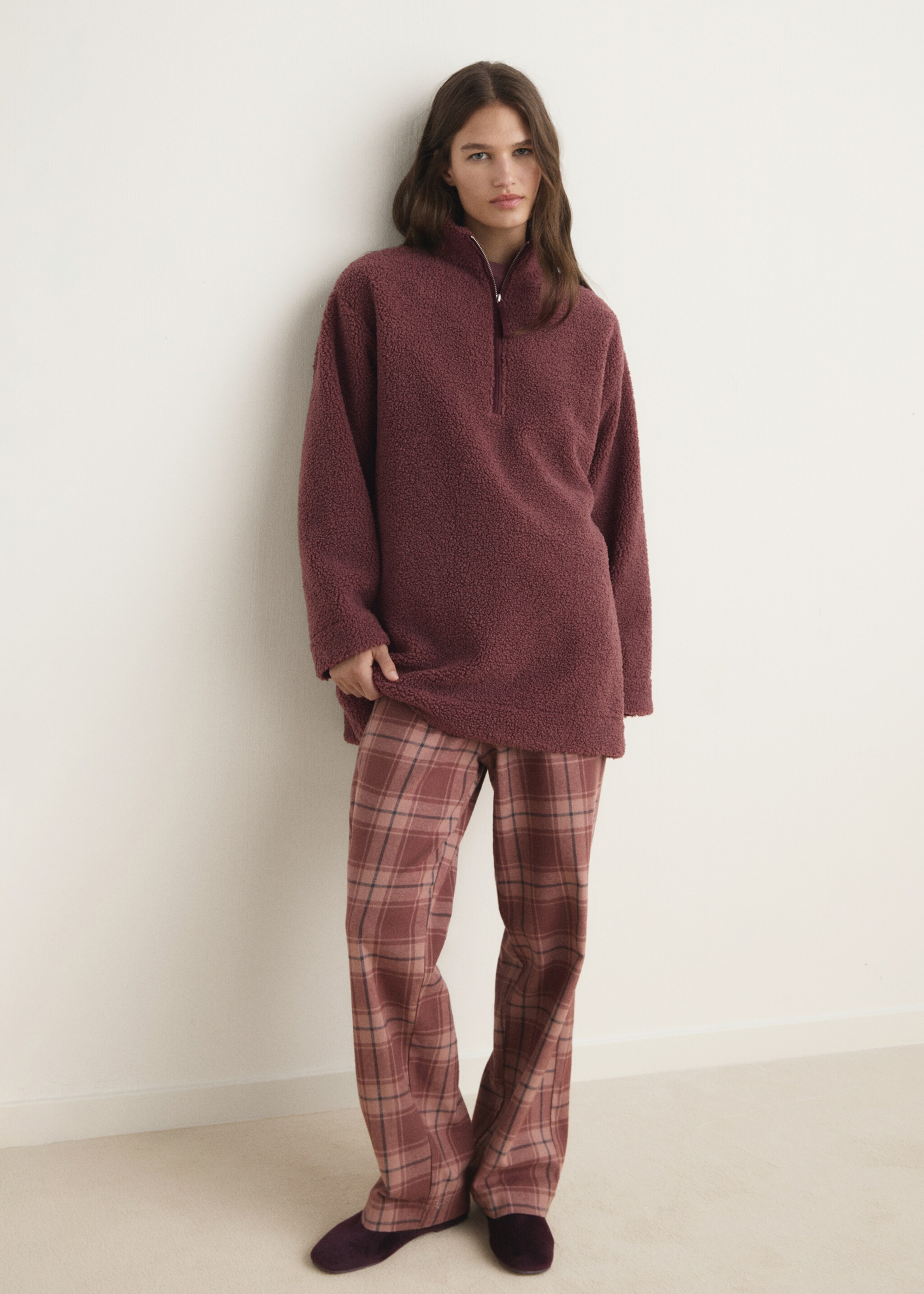 Fleece sweatshirt with zip - General plane, Russet. Ref: 17084104-00.