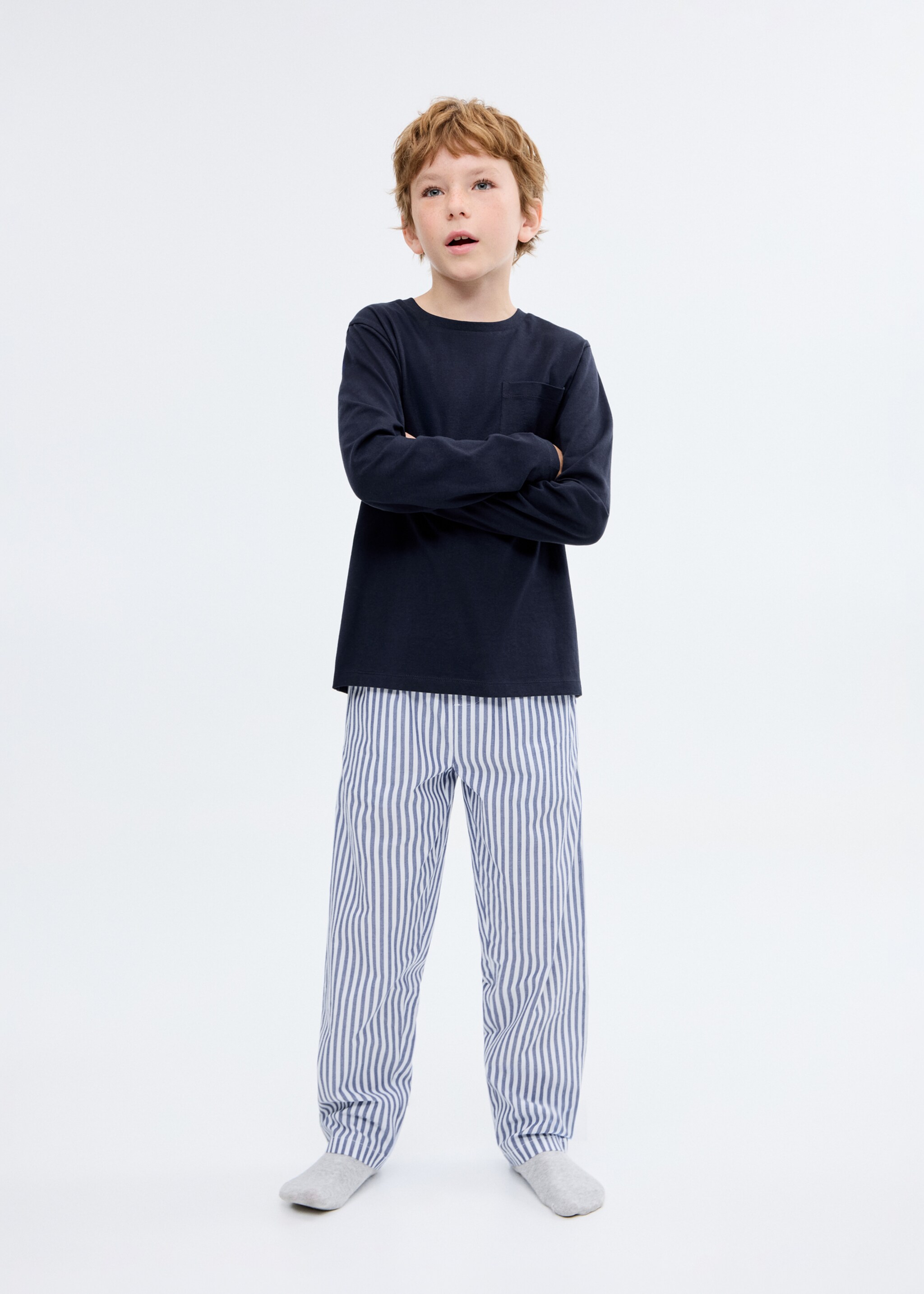 Striped long pyjamas - General plane, Navy. Ref: 17084106-00.