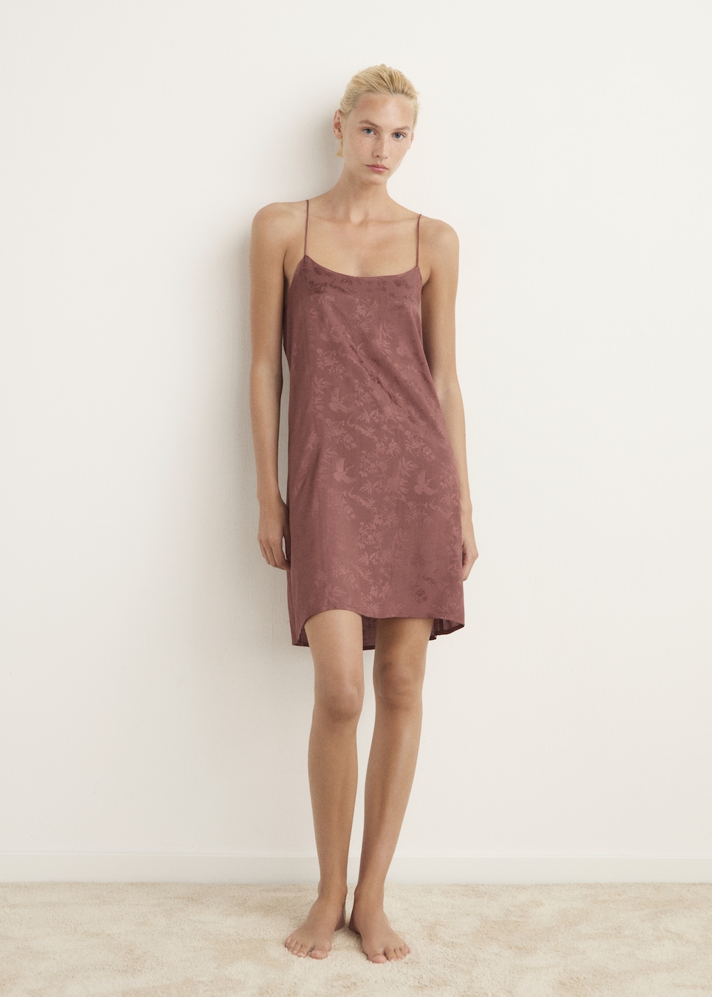 Jacquard satin nightdress