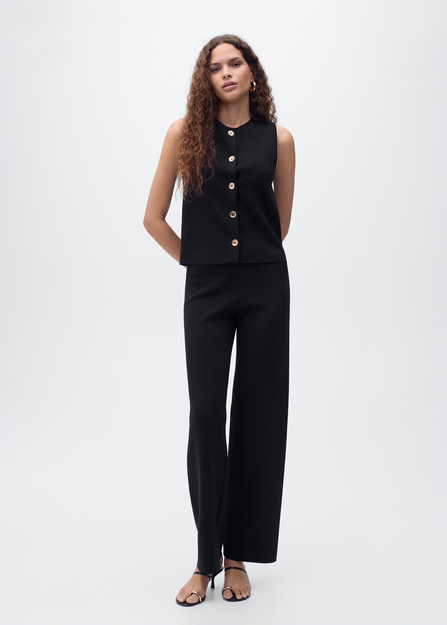 Knitted trousers with elastic waistband - Women | MANGO United Kingdom
