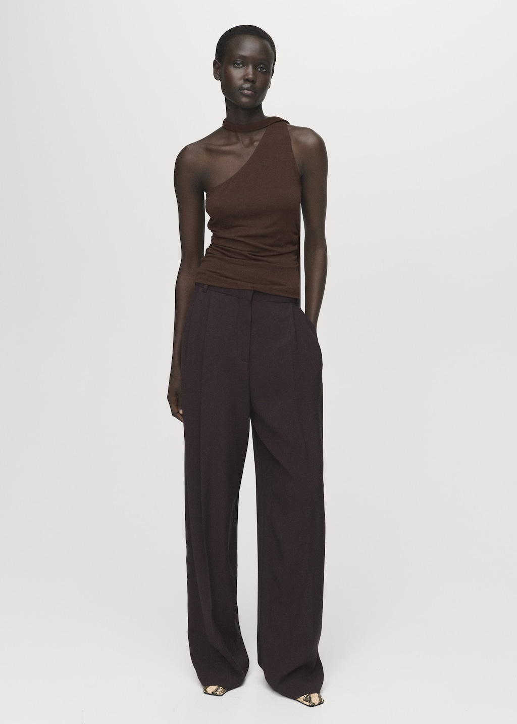 Asymmetrical foulard top