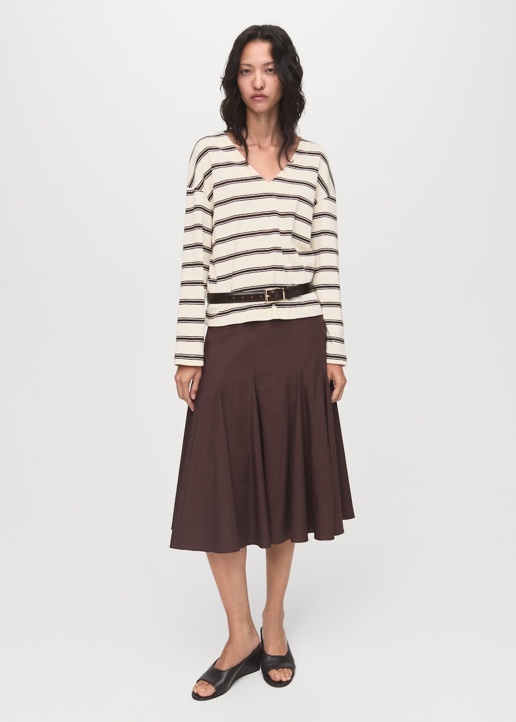 Striped cotton-blend sweatshirt