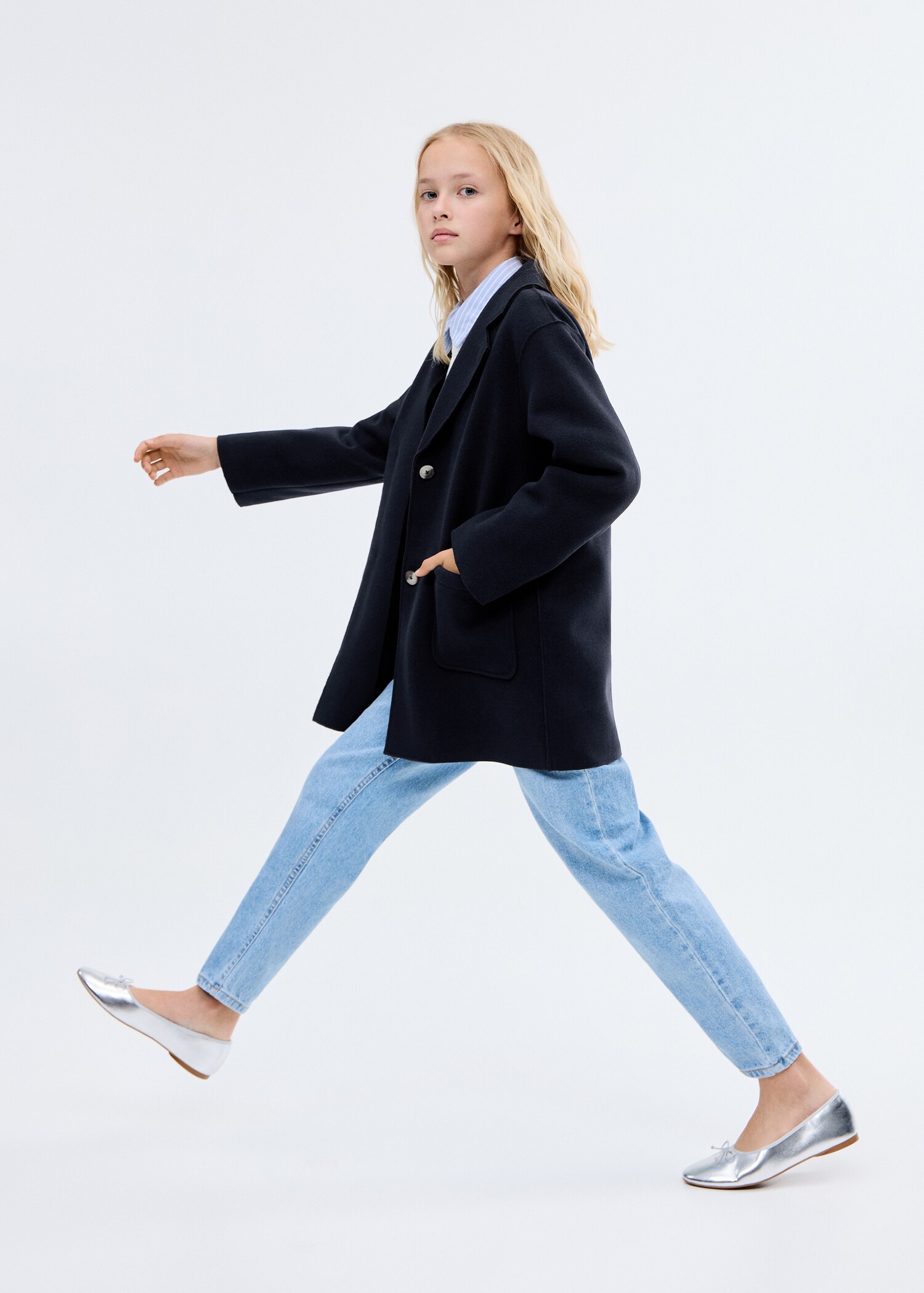 Manteau coupe midi drap de laine - Plan général