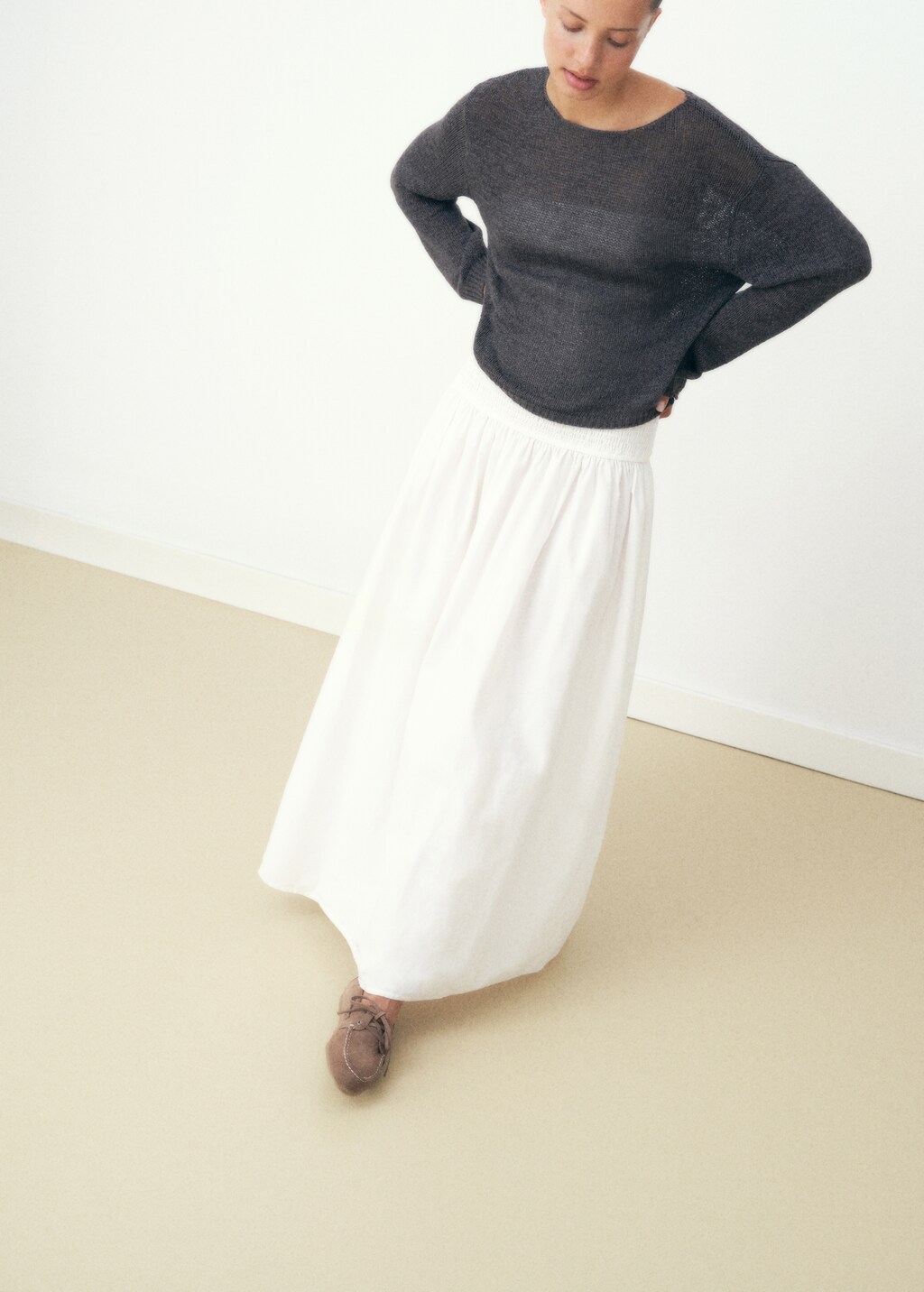 Leather lace-up moccasins