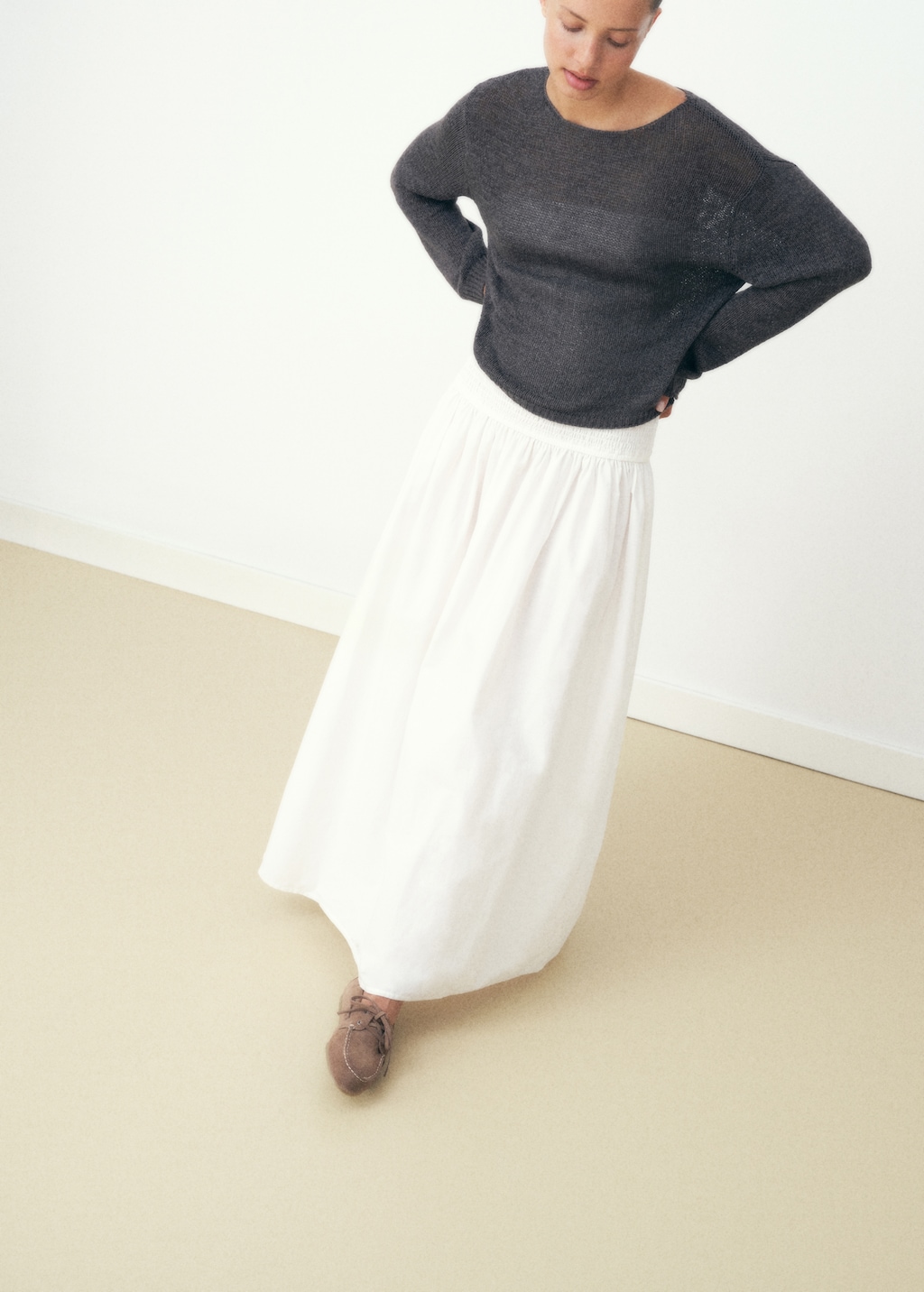 Leather lace-up moccasins