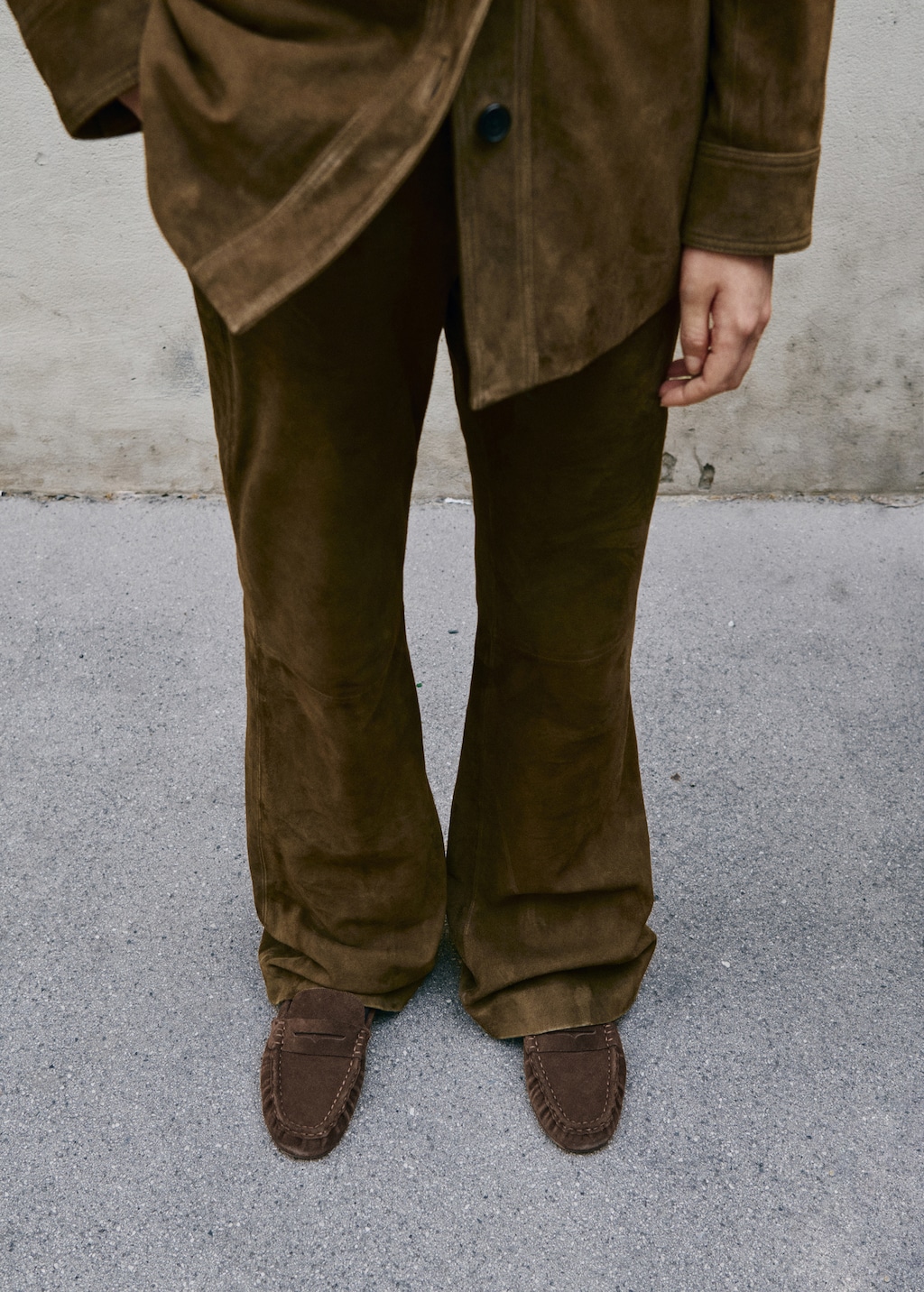 Suede penny loafers
