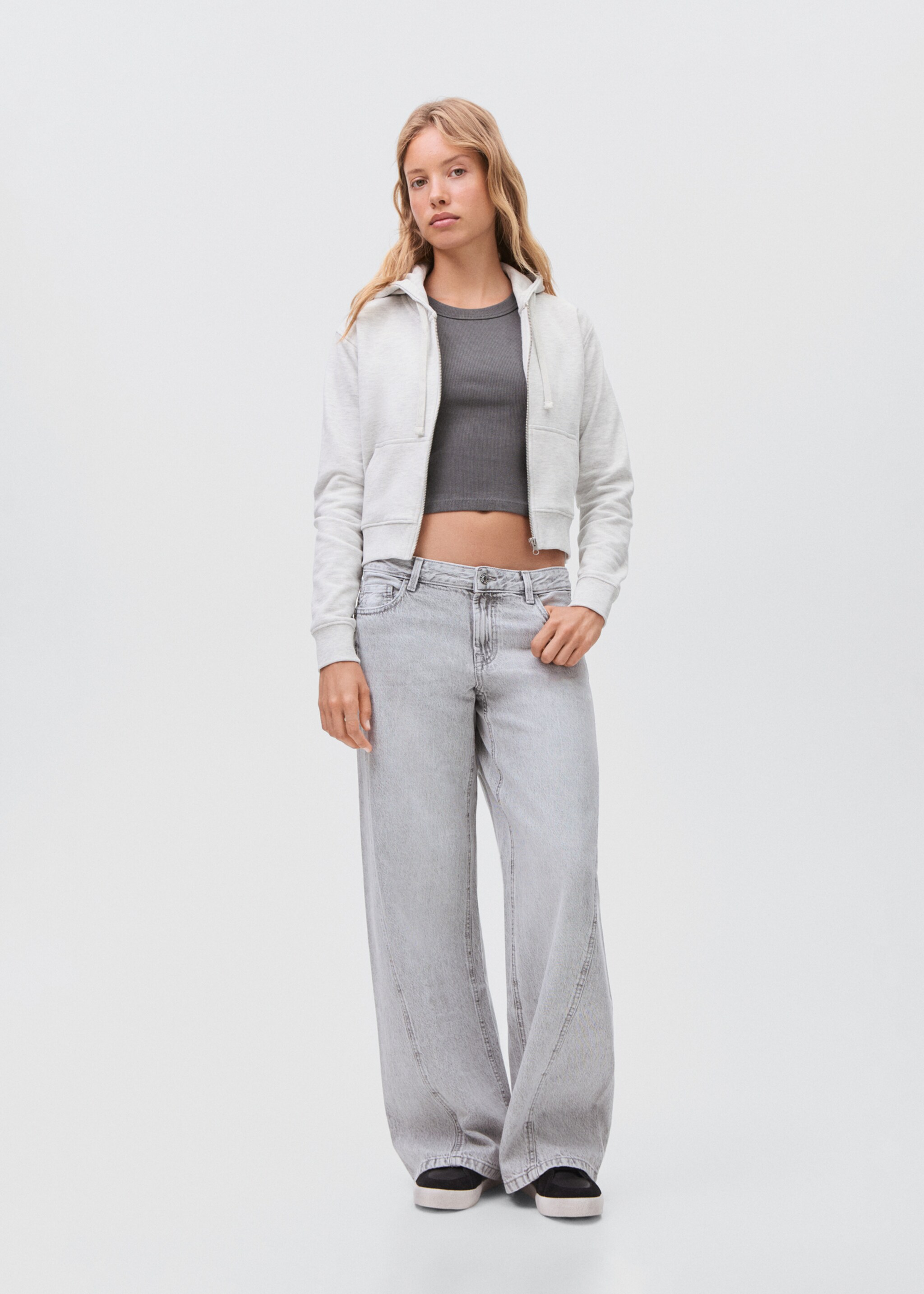 Zipped hoodie - General plane, Light Heather Grey. Ref: 17084773-00.
