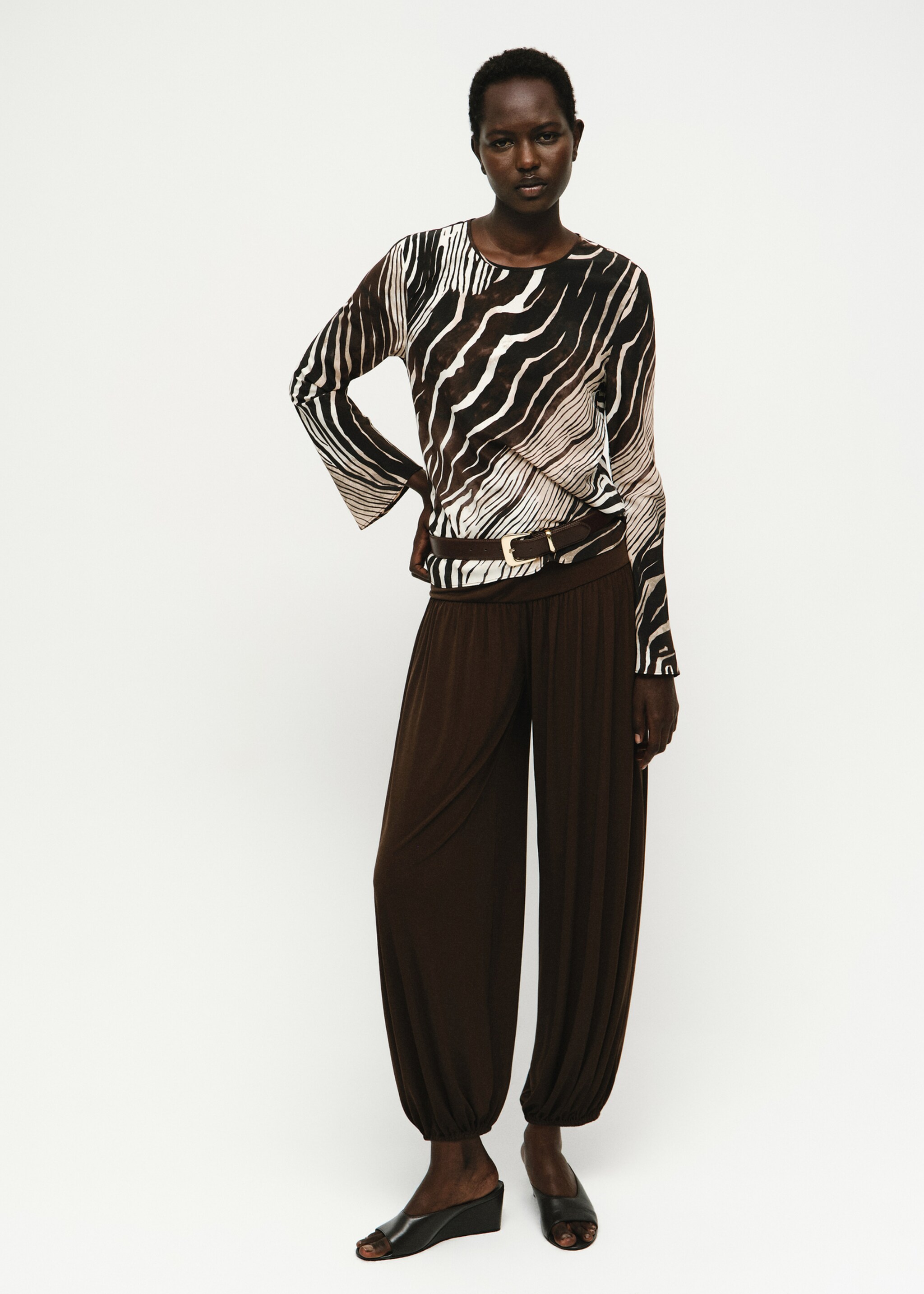 Zebra print blouse - General plane, Black. Ref: 17084786-00.