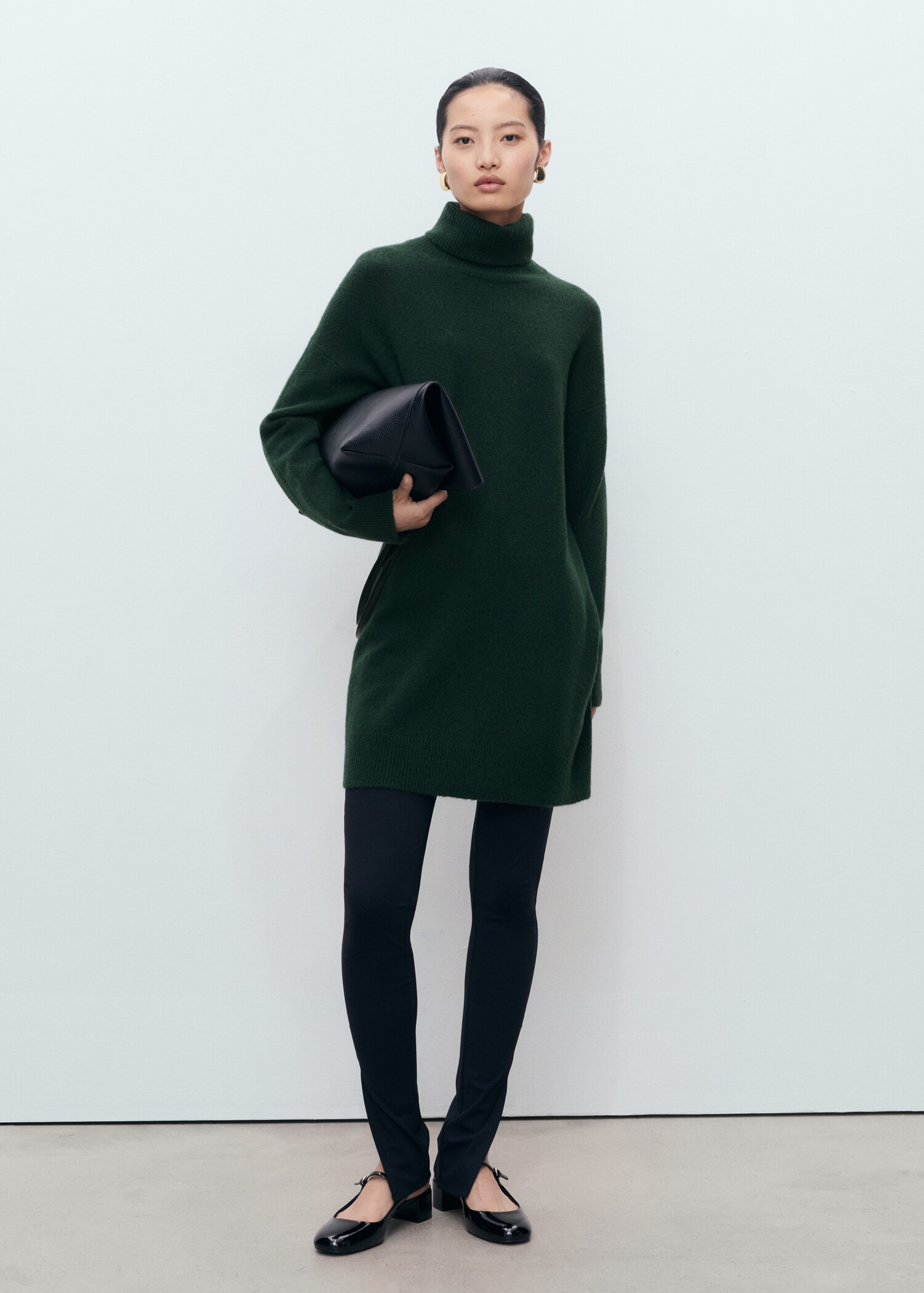 Robe courte maille col montant - Plan général